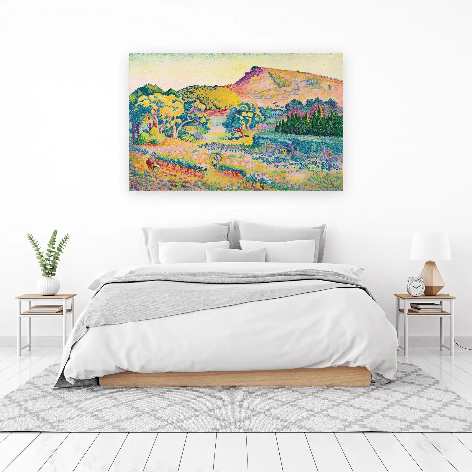 Vibrant Pointillist Landscape Wall Art