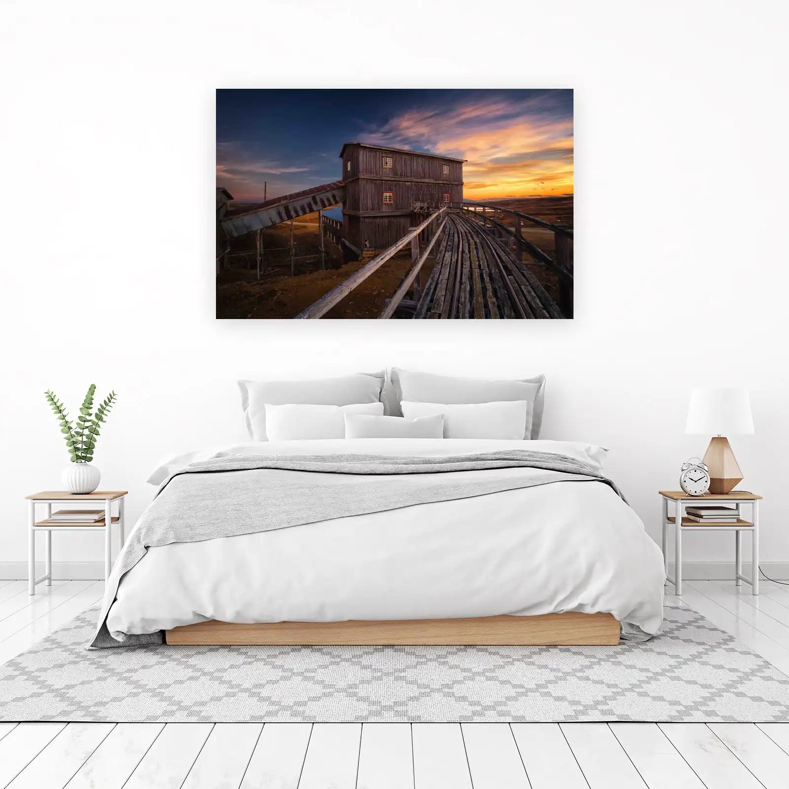 Rustic Industrial Sunset Wall Art