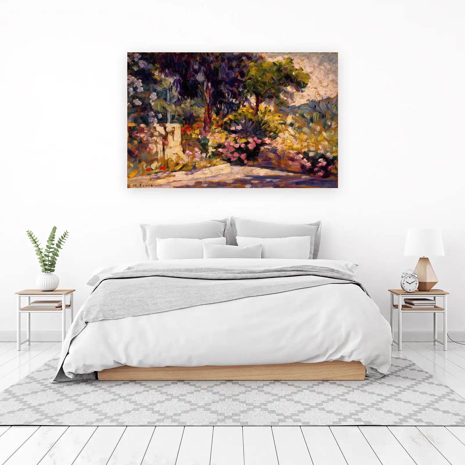 Vibrant Garden Path Pointillism Wall Art