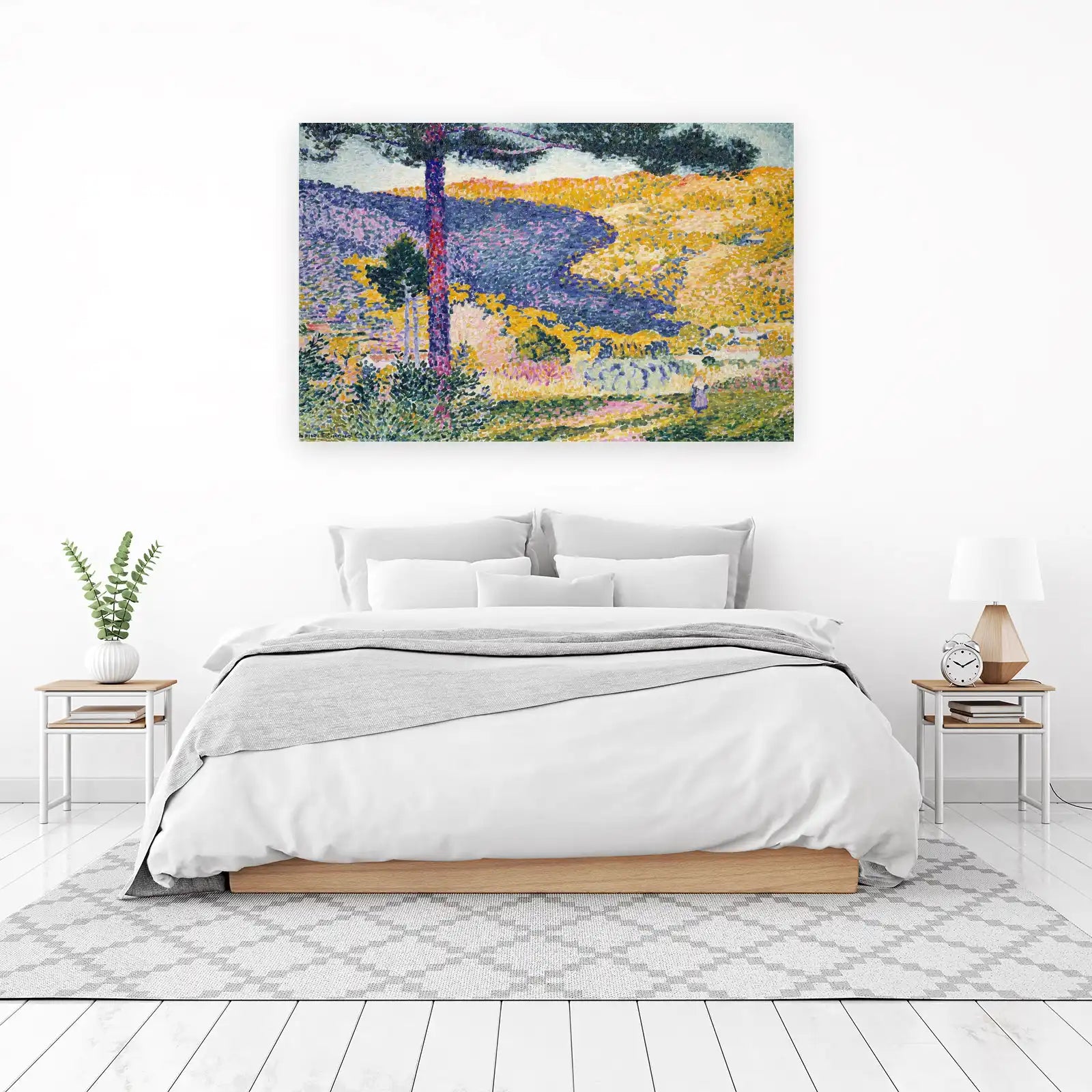 Vibrant Pointillist Landscape Wall Art