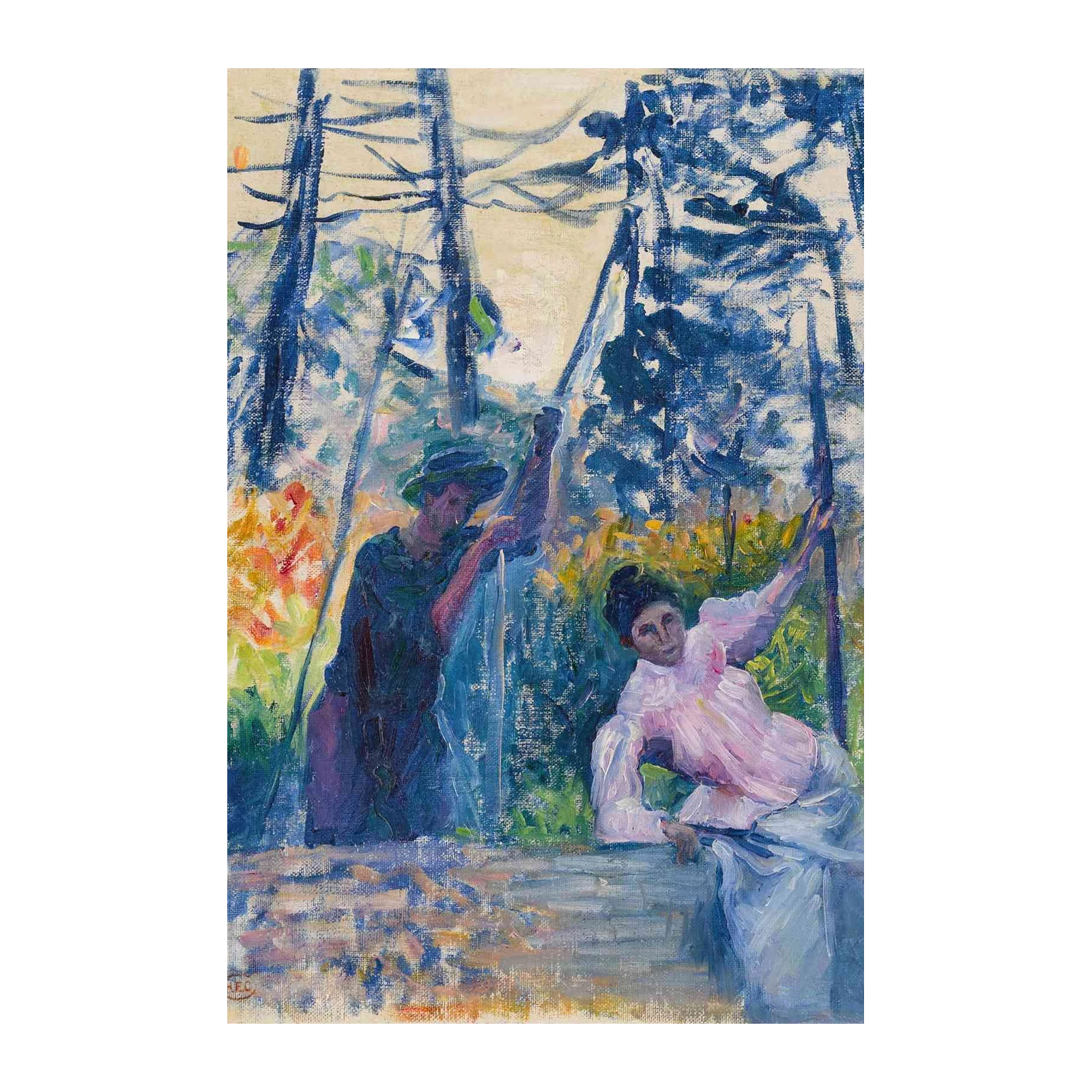 Impressionist Garden Scene Wall Art