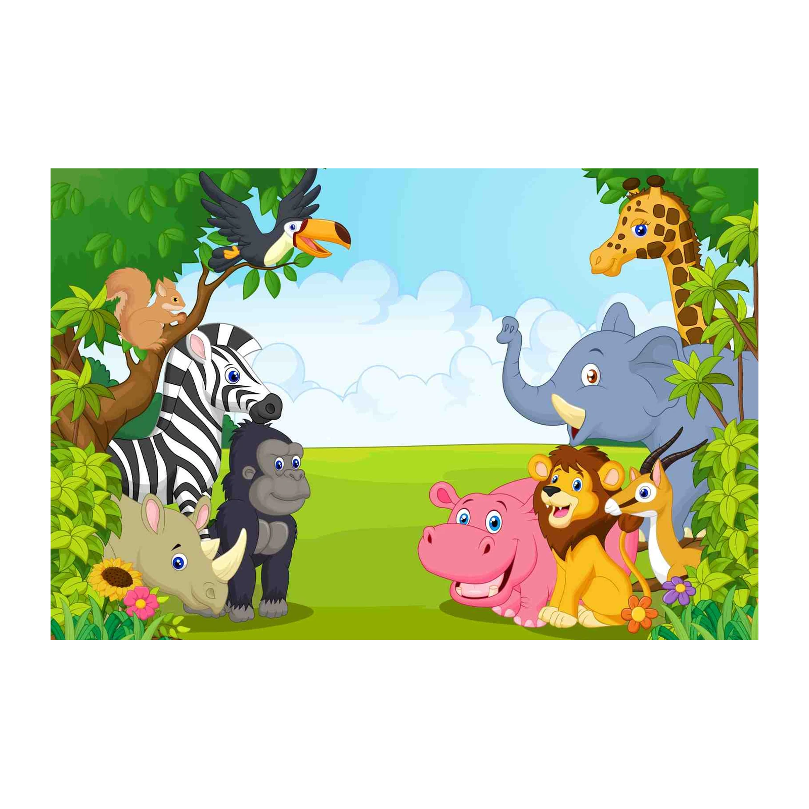 Jungle Friends Safari Animals Wall Art
