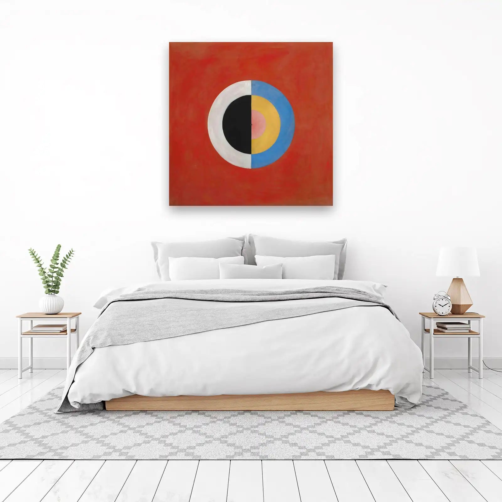 Abstract Circles Red Modern Art Wall Art