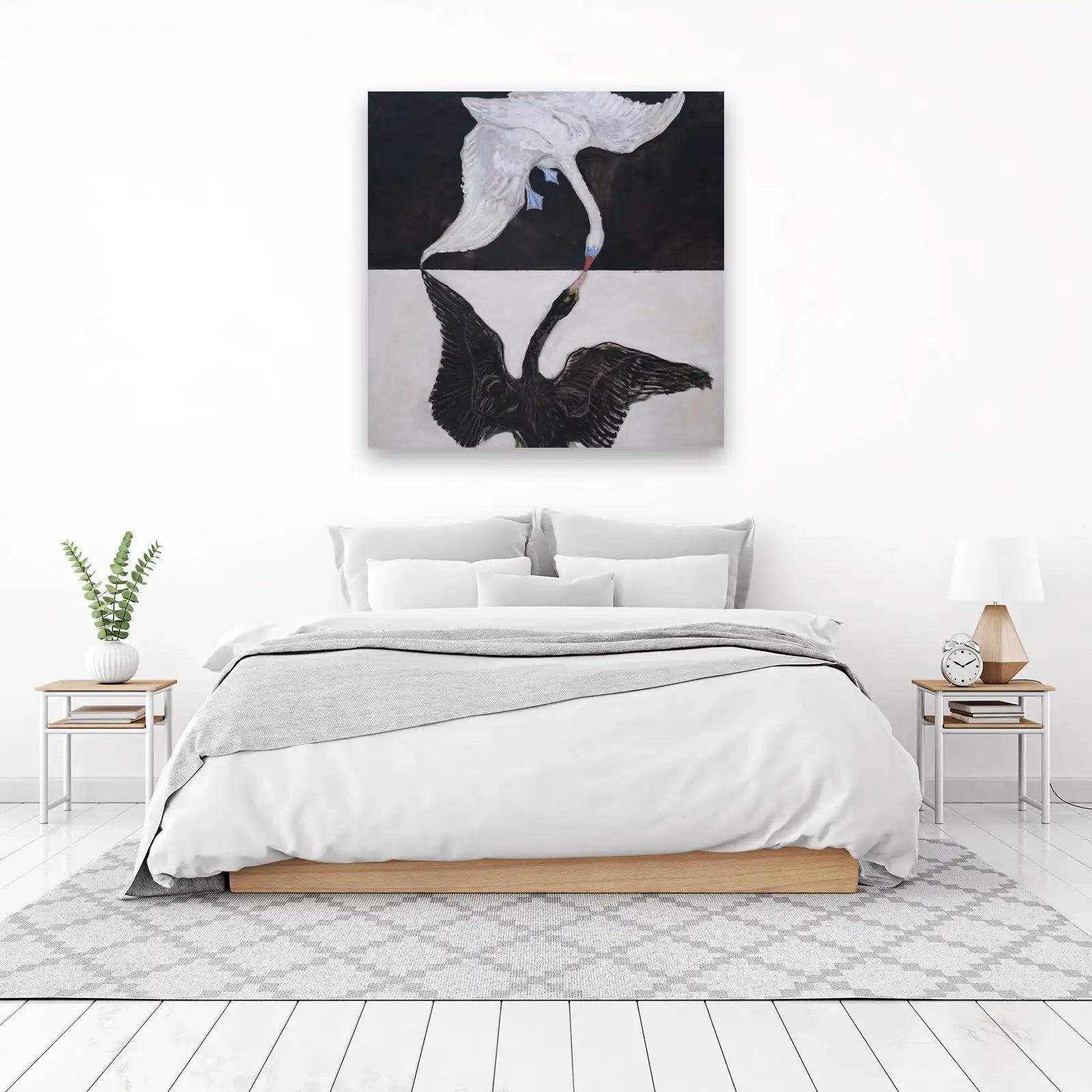 Black & White Swan Serenity Wall Art