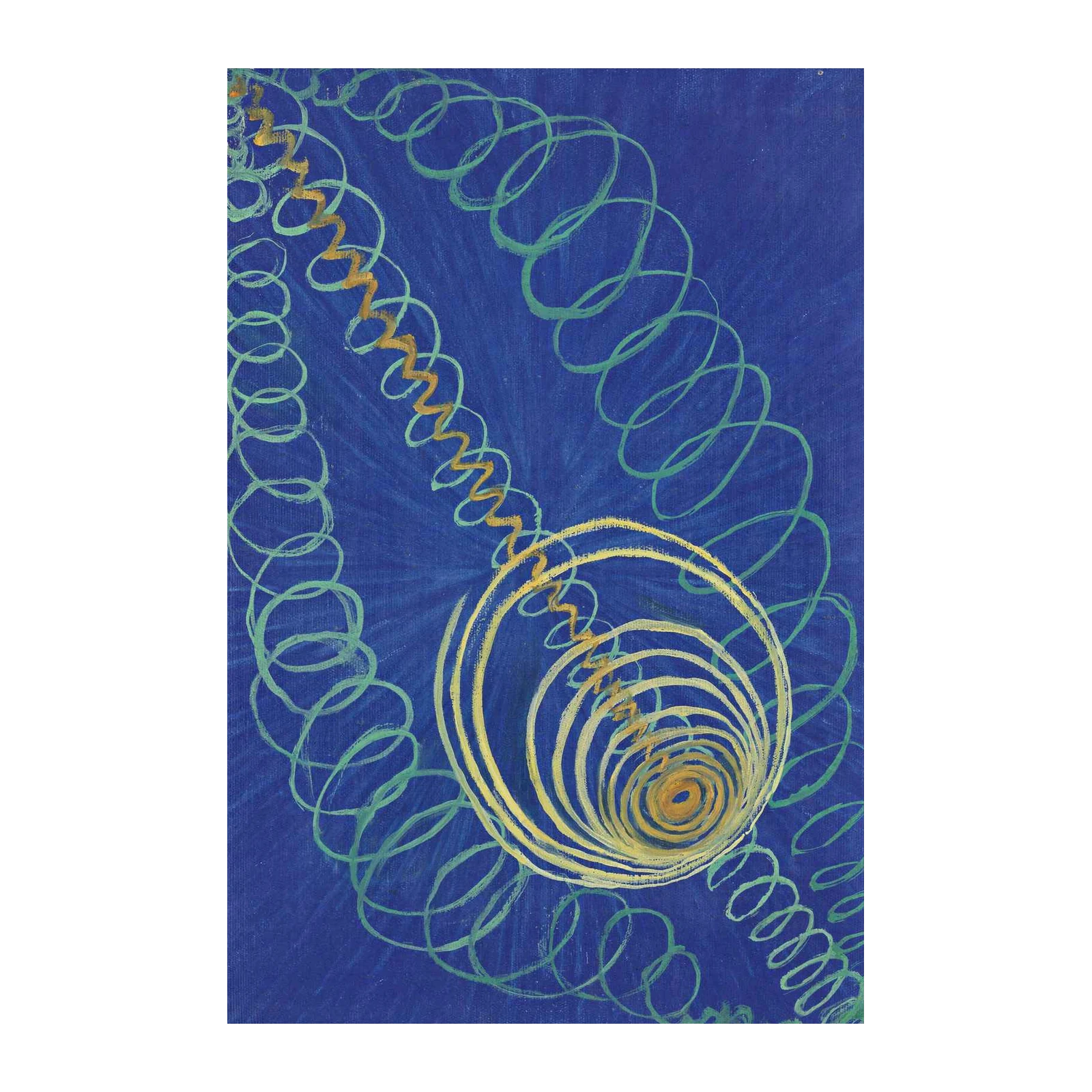 Vibrant Swirls Blue & Gold Wall Art