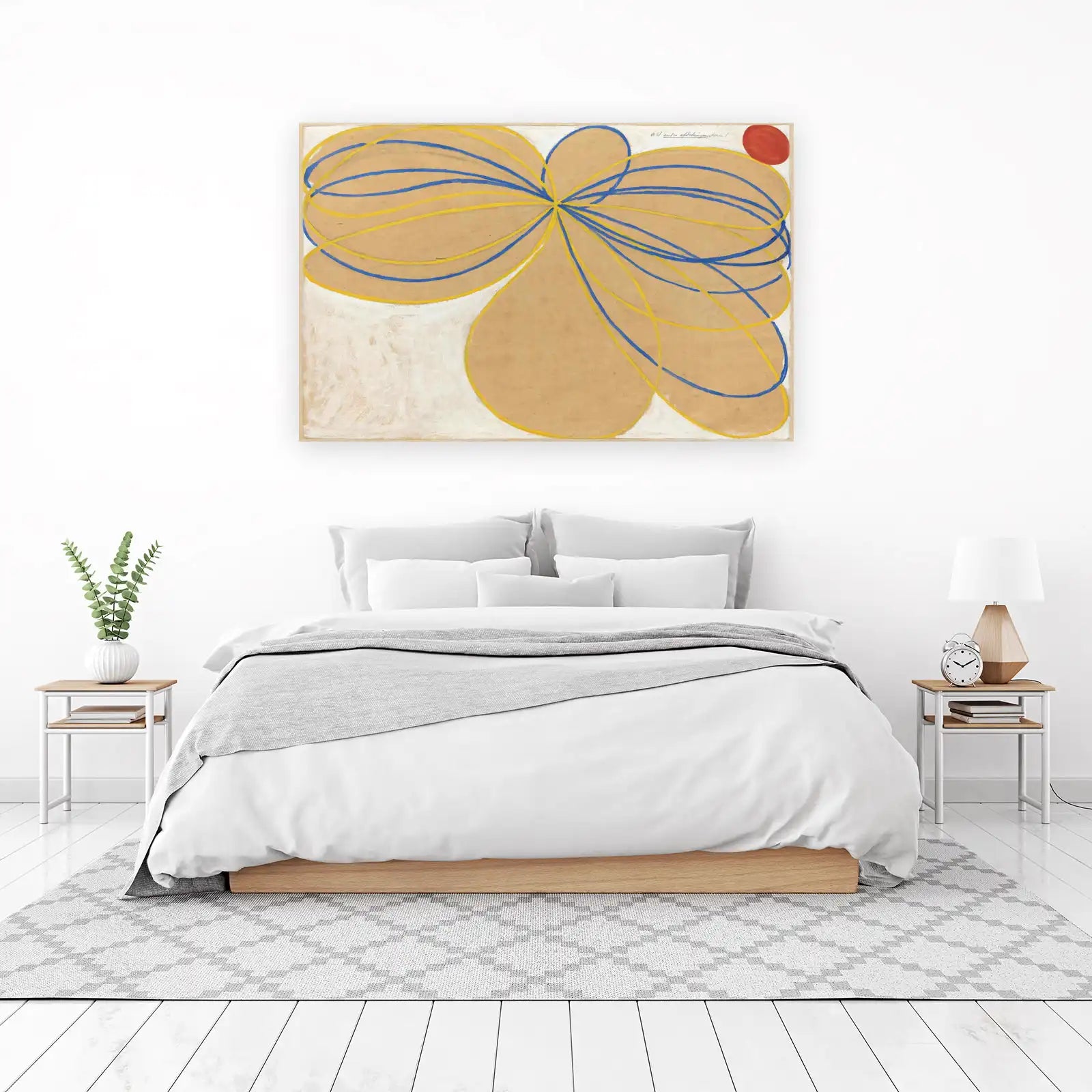 Abstract Blue Yellow Floral Wall Art