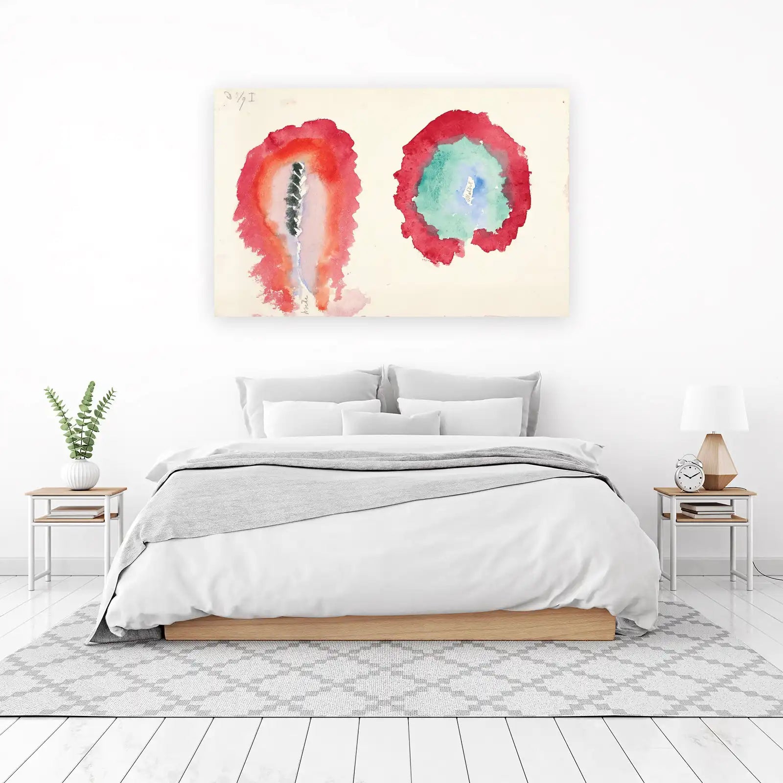 Vibrant Abstract Blooms Watercolor Wall Art