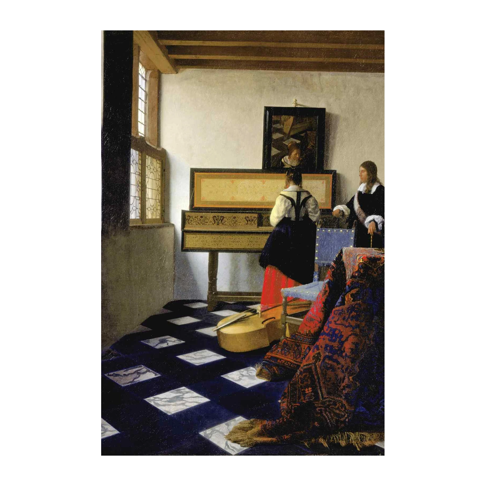 Woman Playing Music Wall Art | Dutch Masterpiece