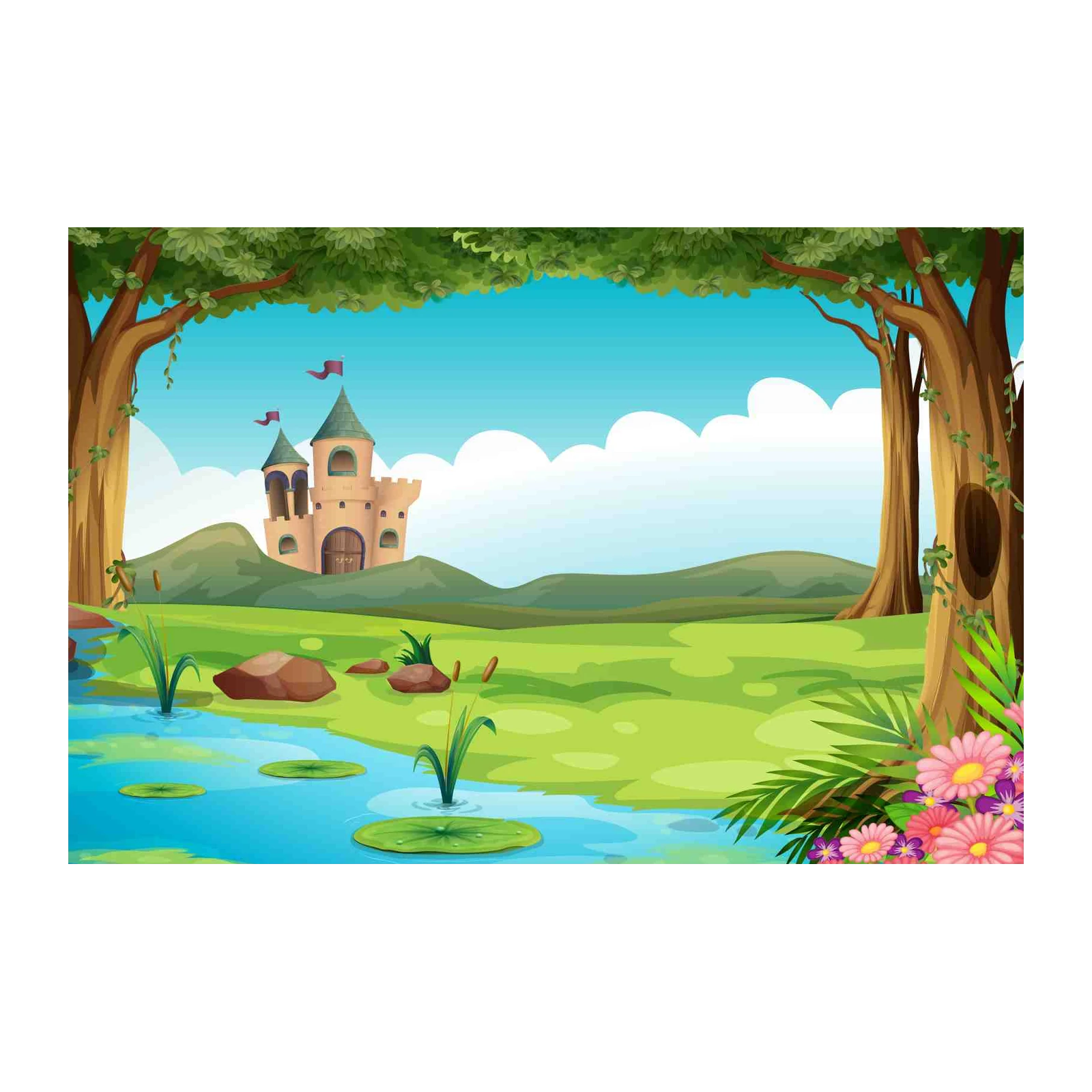 Enchanting Castle Landscape Wall Art