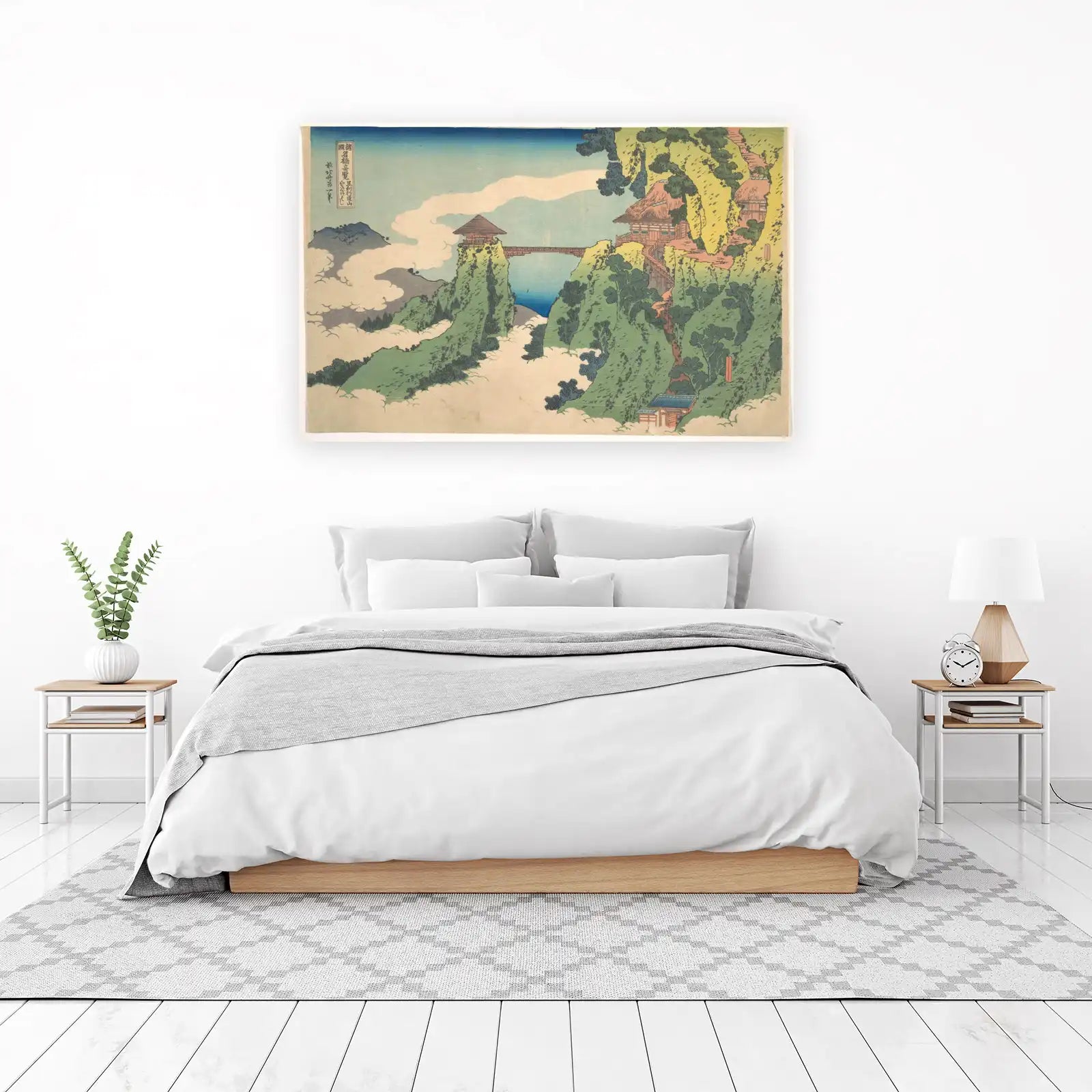 Majestic Mountain Temple Landscape Wall Art