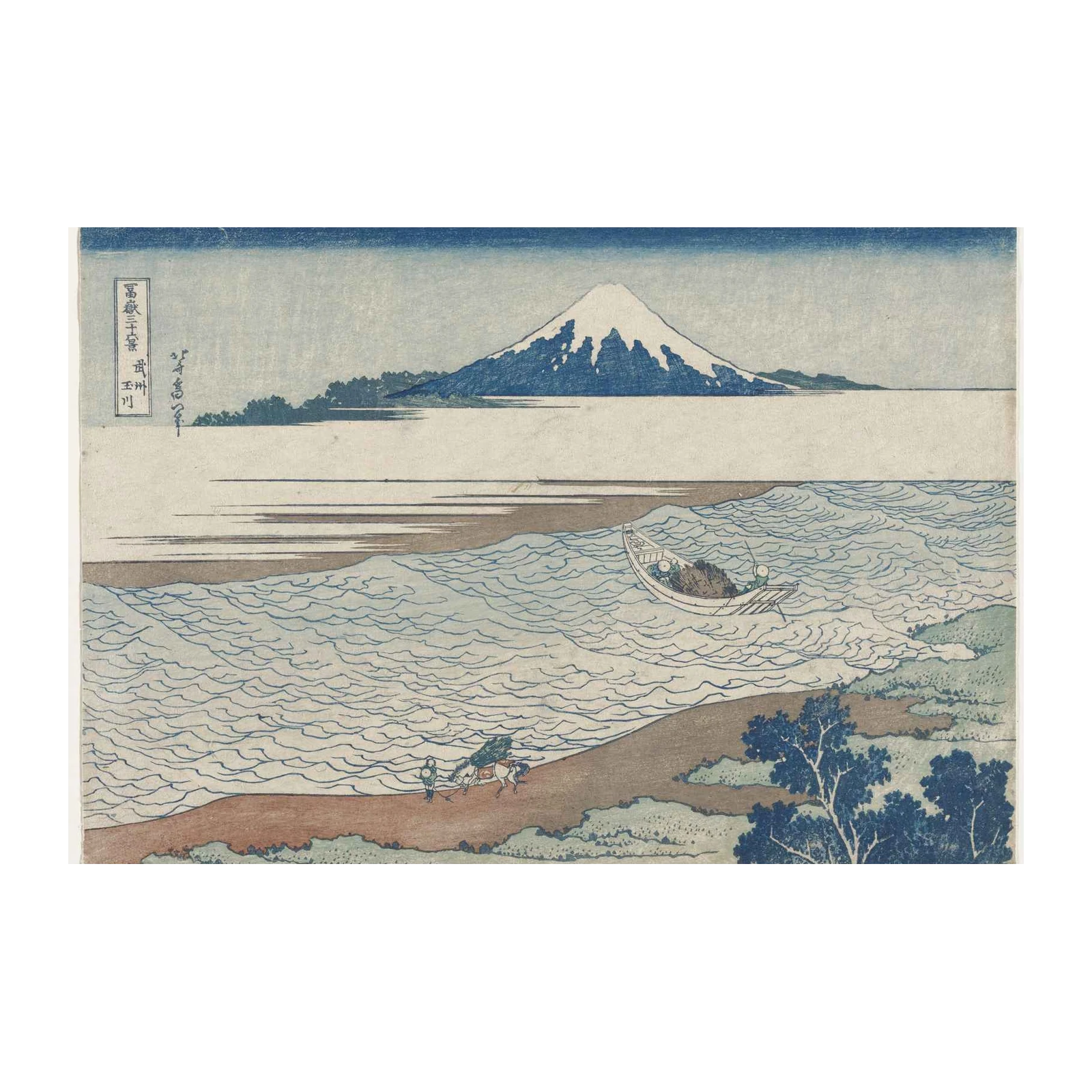Mount Fuji River Scene Wall Art