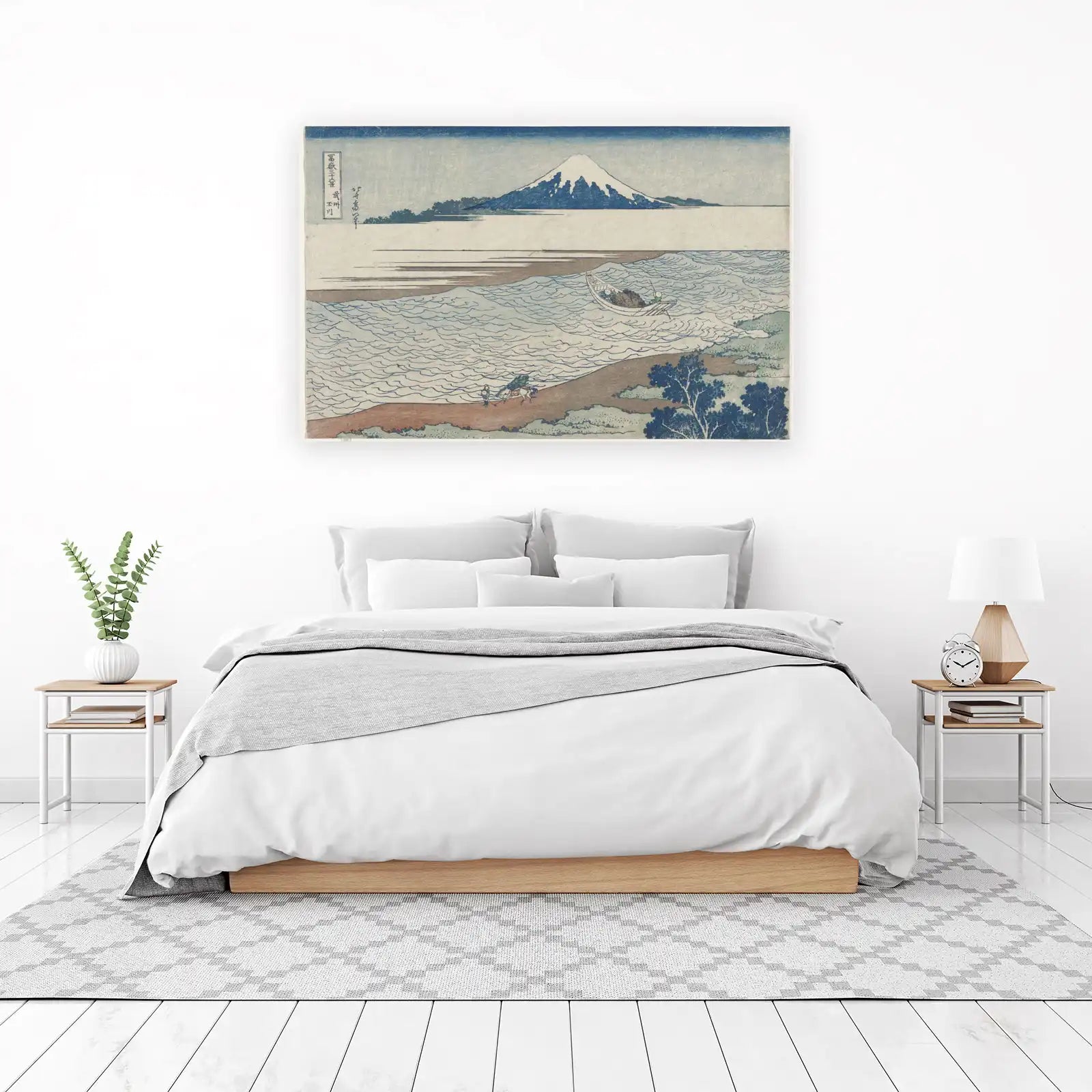 Mount Fuji River Scene Wall Art