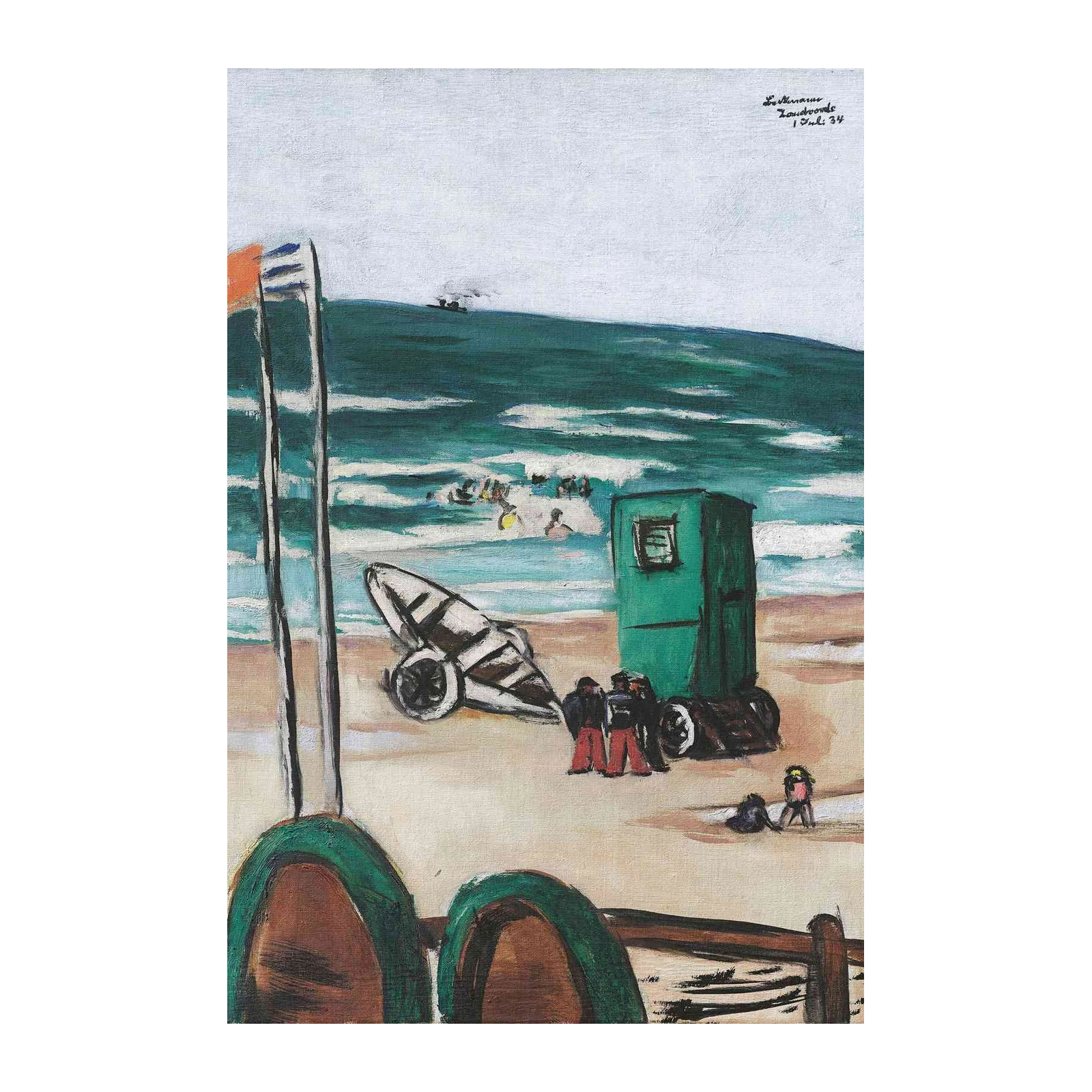 Vibrant Beach Scene with Coastal Vibes Wall Art