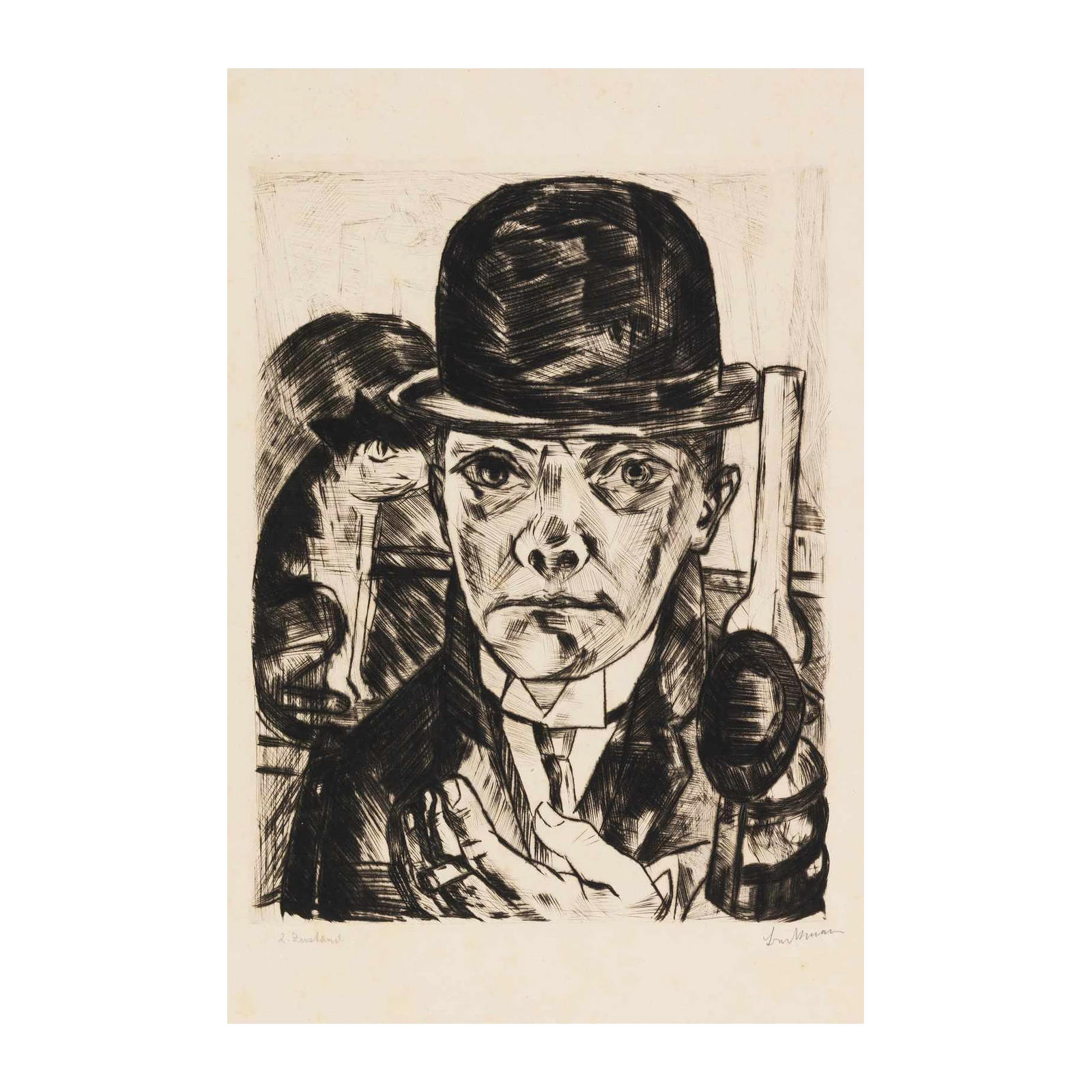 Intense Portrait in Bowler Hat Wall Art