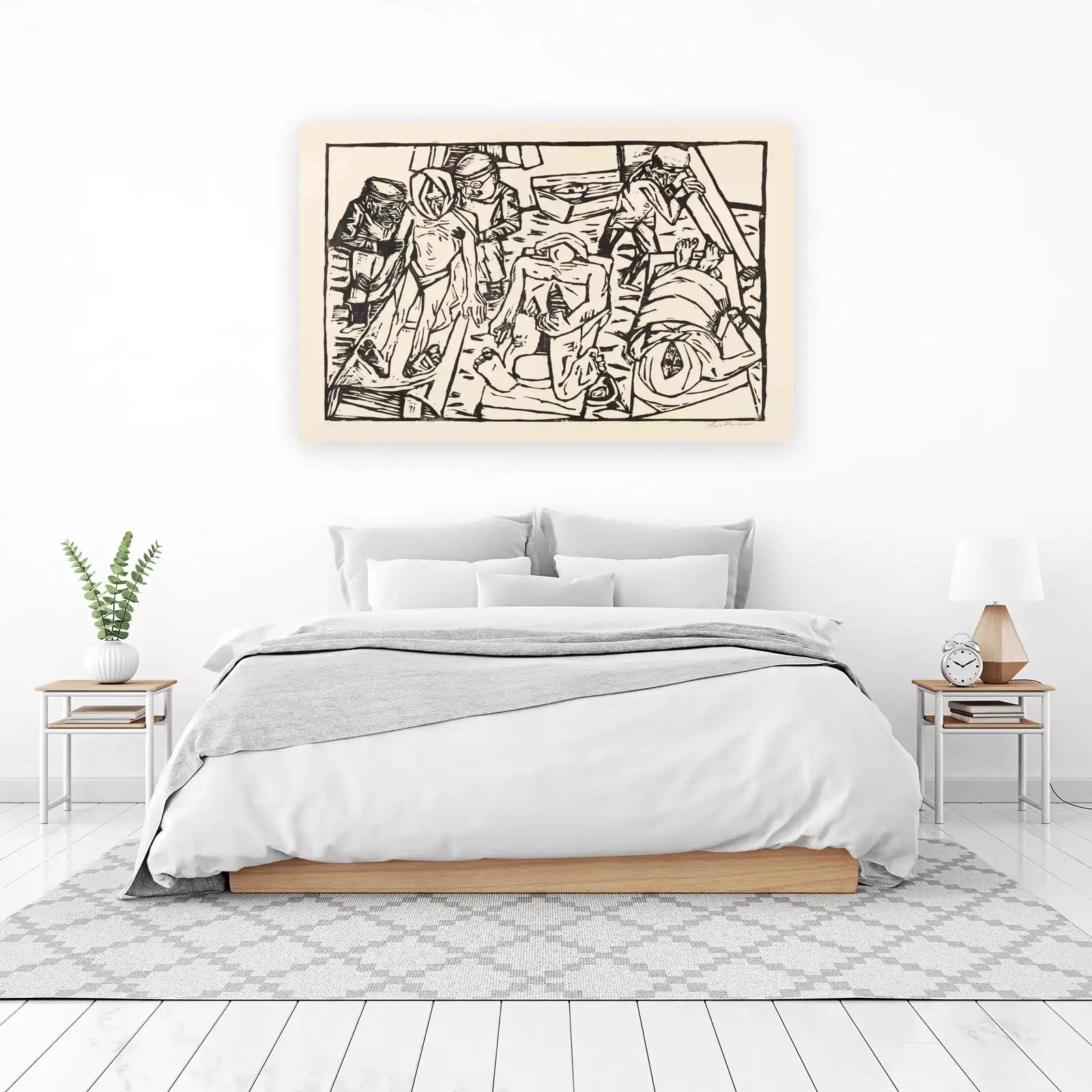 Expressionist Figures Black & White Wall Art