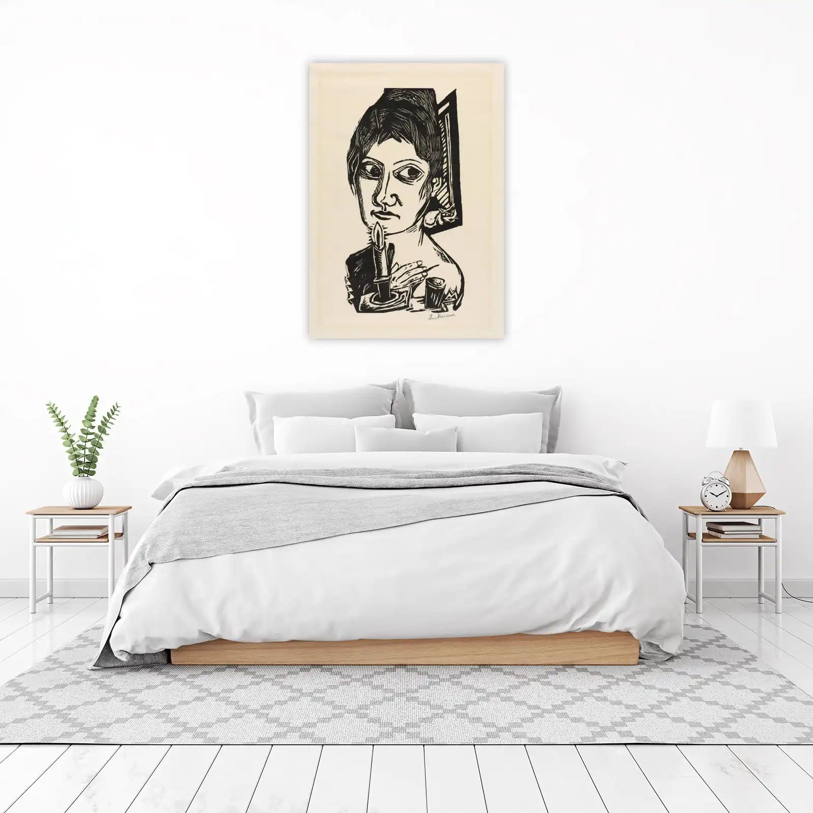 Expressive Portrait with Candle Wall Art
