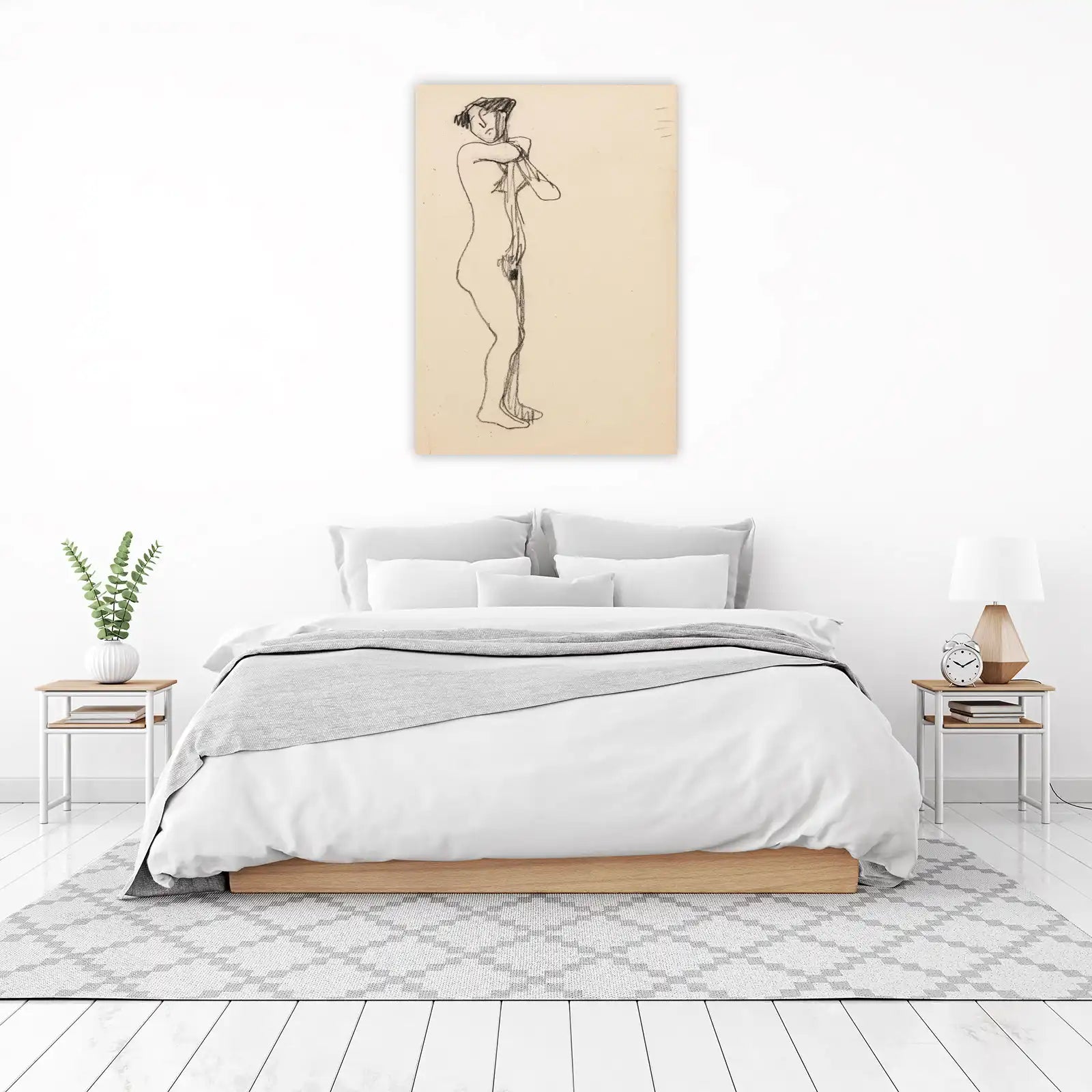 Figurative Sketch Nude Charcoal Wall Art