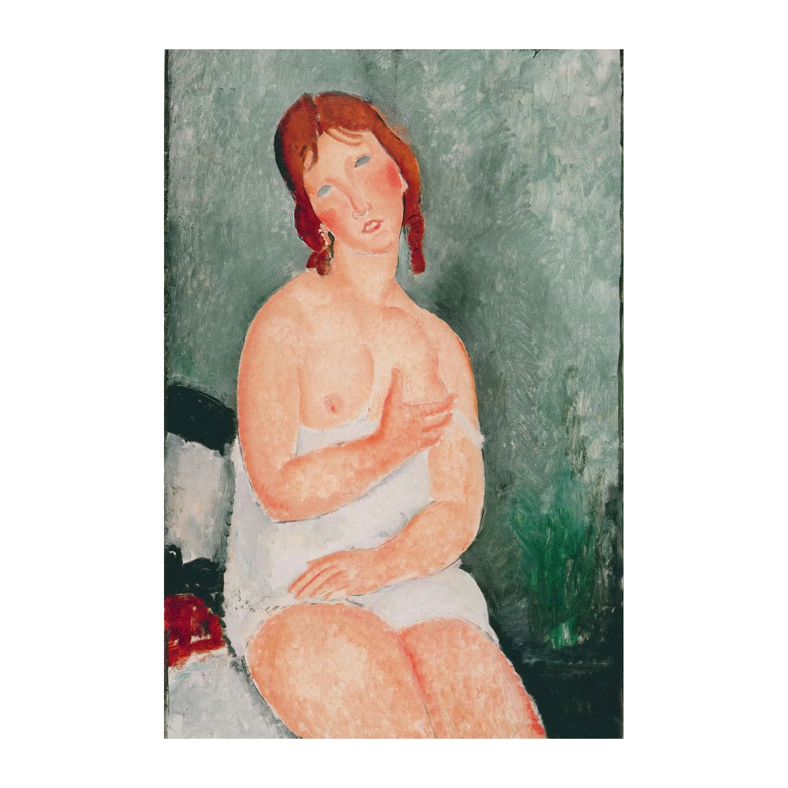Sensual Nude Portrait Redhead Woman Wall Art