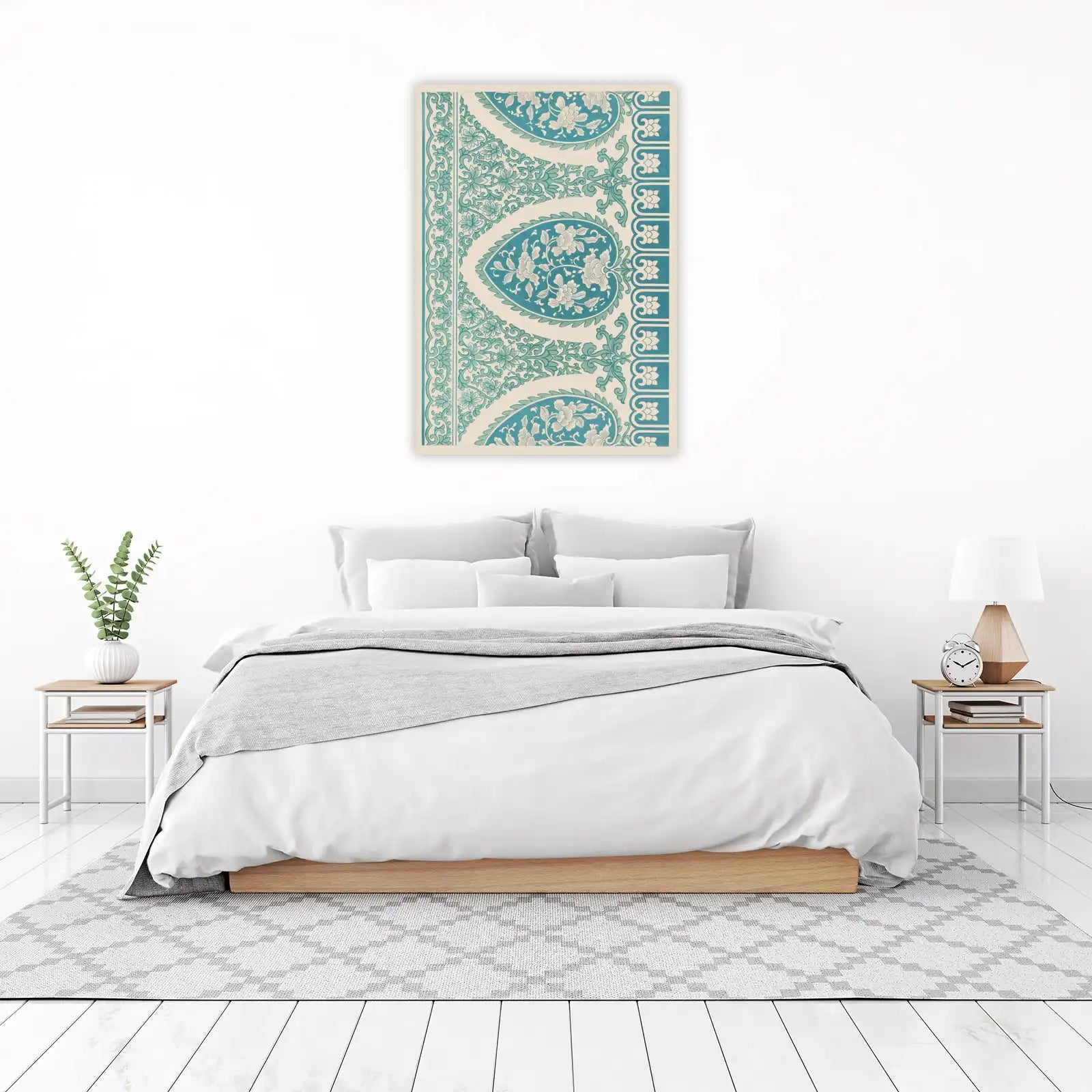 Teal Floral Paisley Art Wall Art