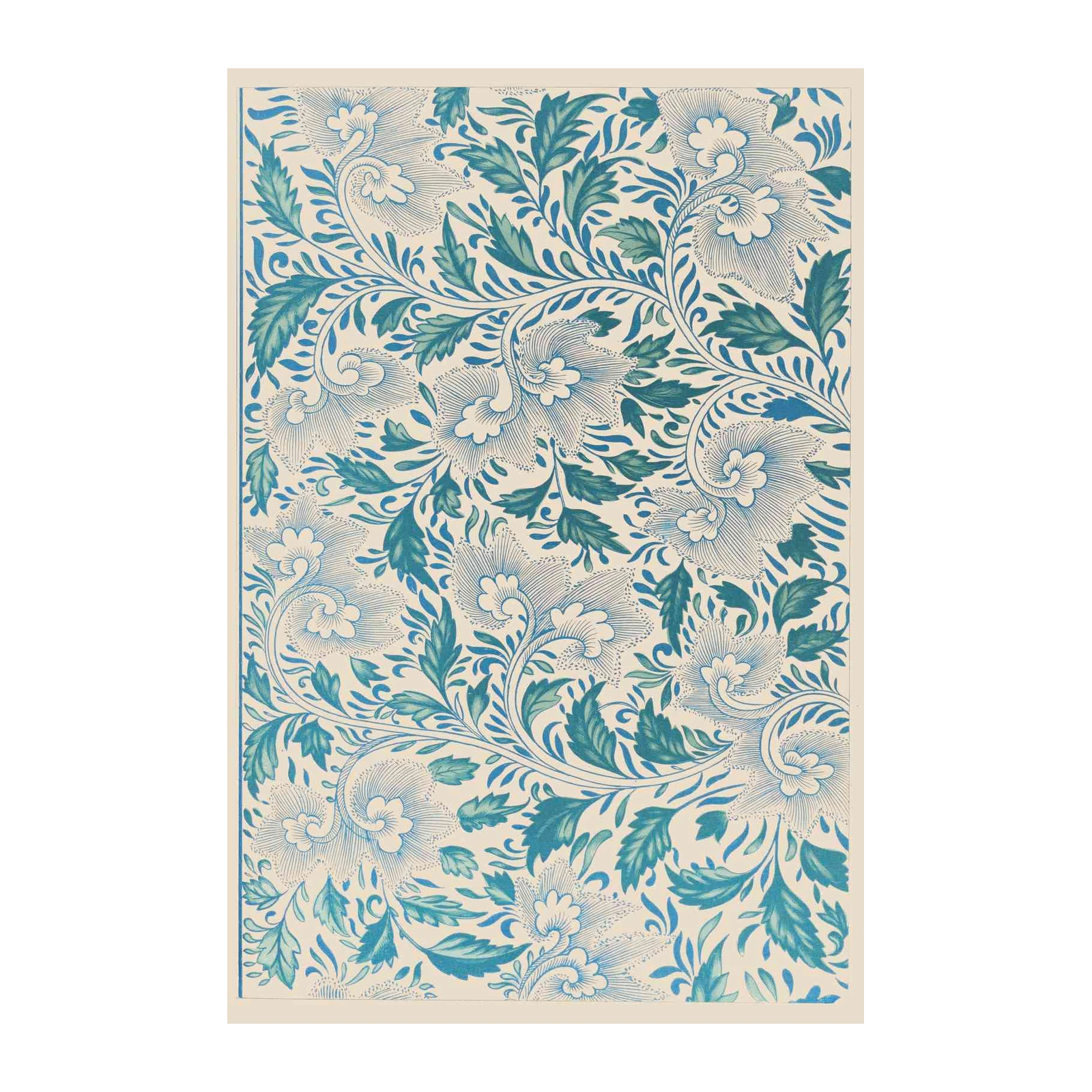 Vintage Floral Blue Botanical Wall Art