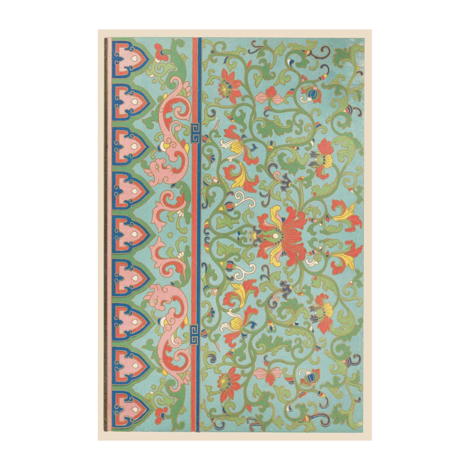 Elegant Floral Dragon Border Wall Art