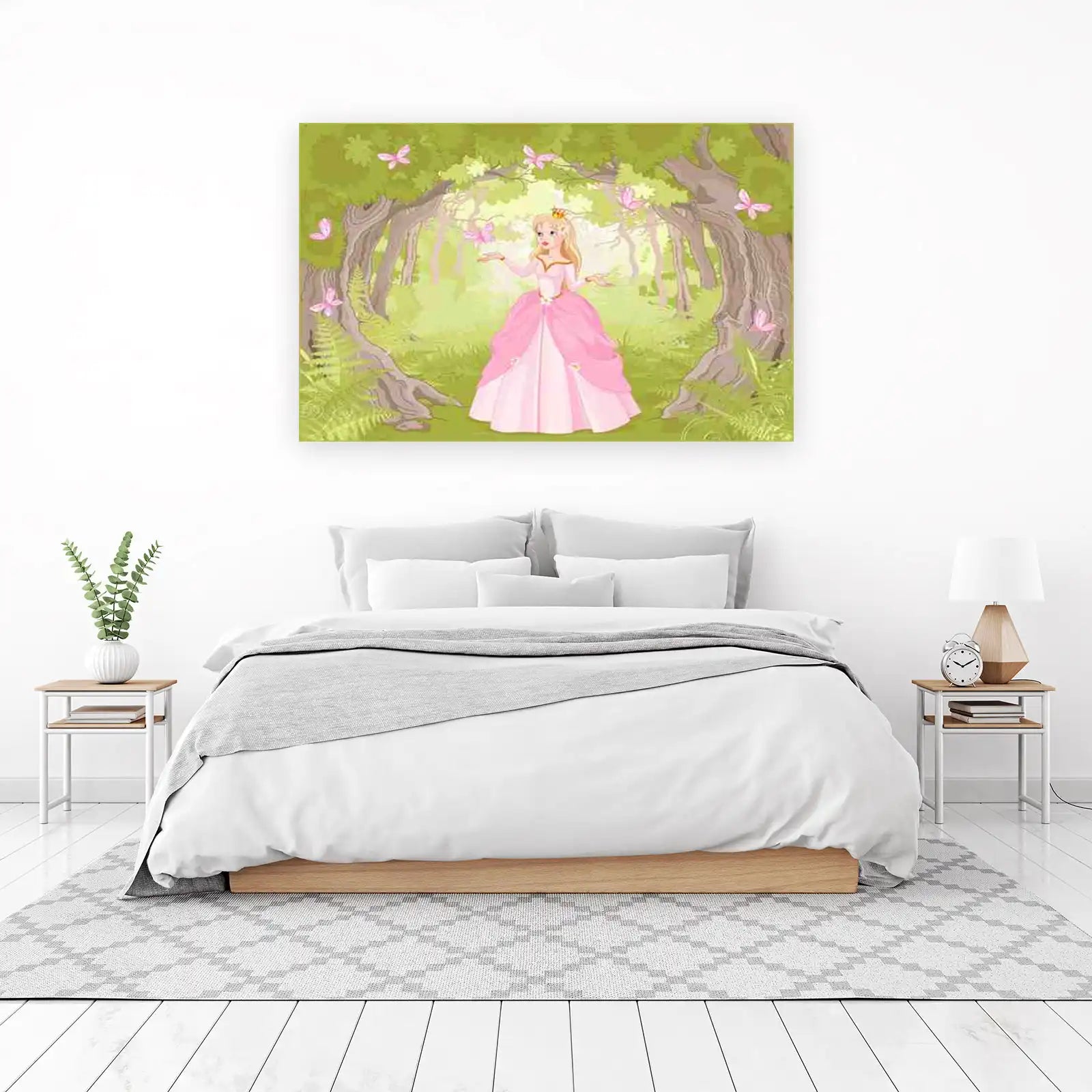 Enchanted Forest Princess Pink Gown Wall Art