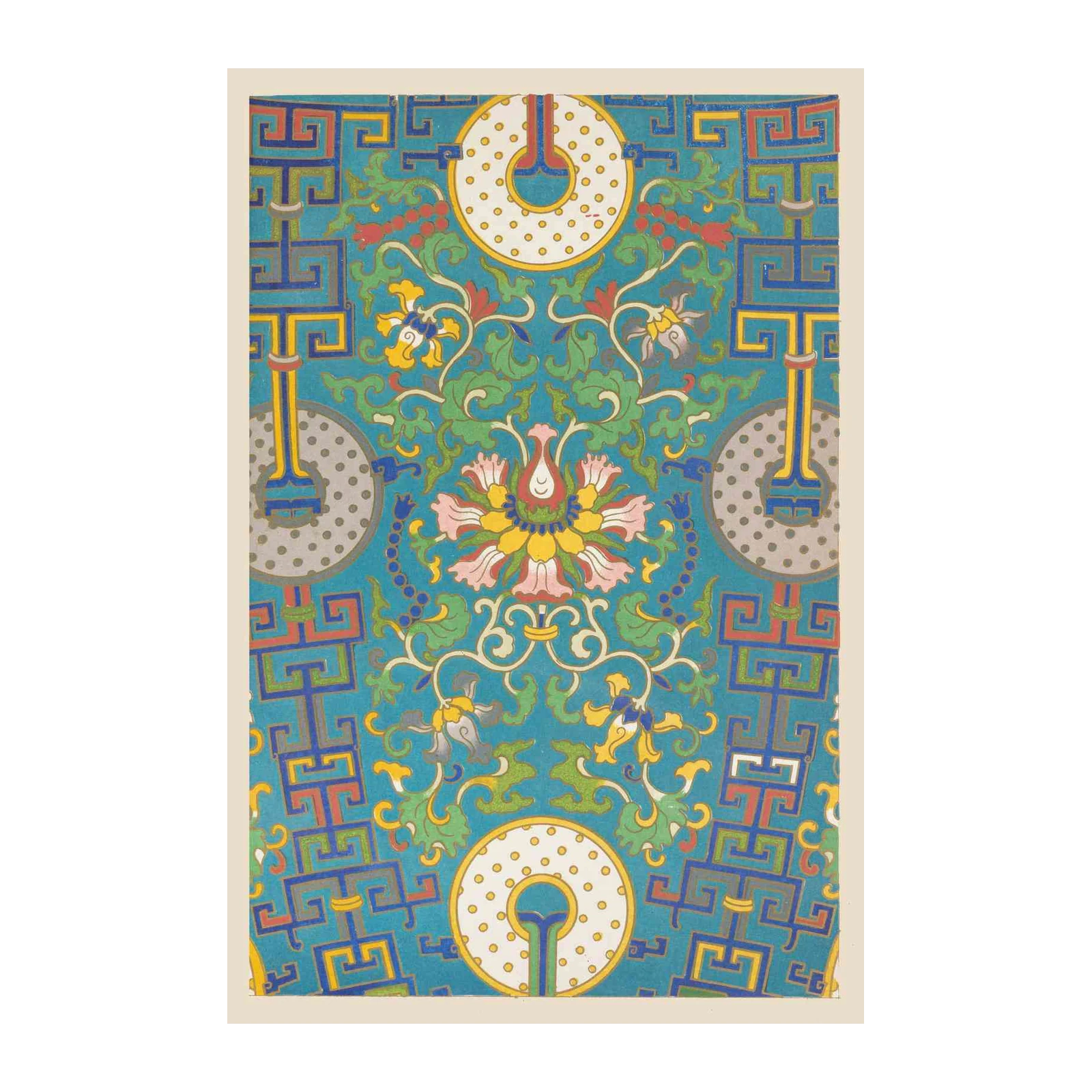 Vibrant Floral & Geometric Asian Art Wall Art