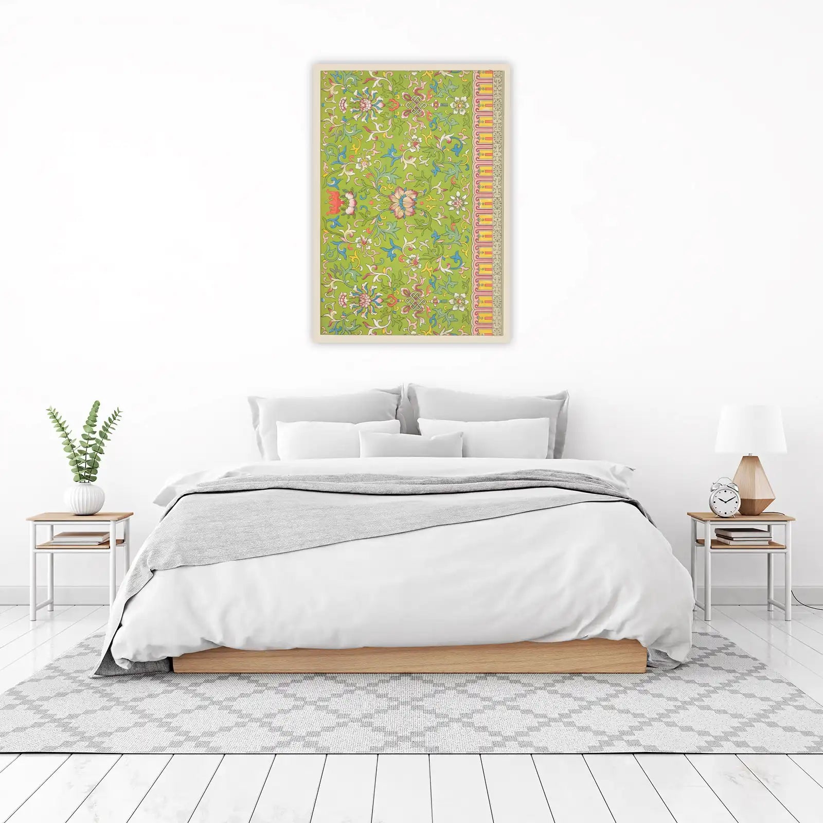 Lush Green Floral Vintage Wallpaper Wall Art