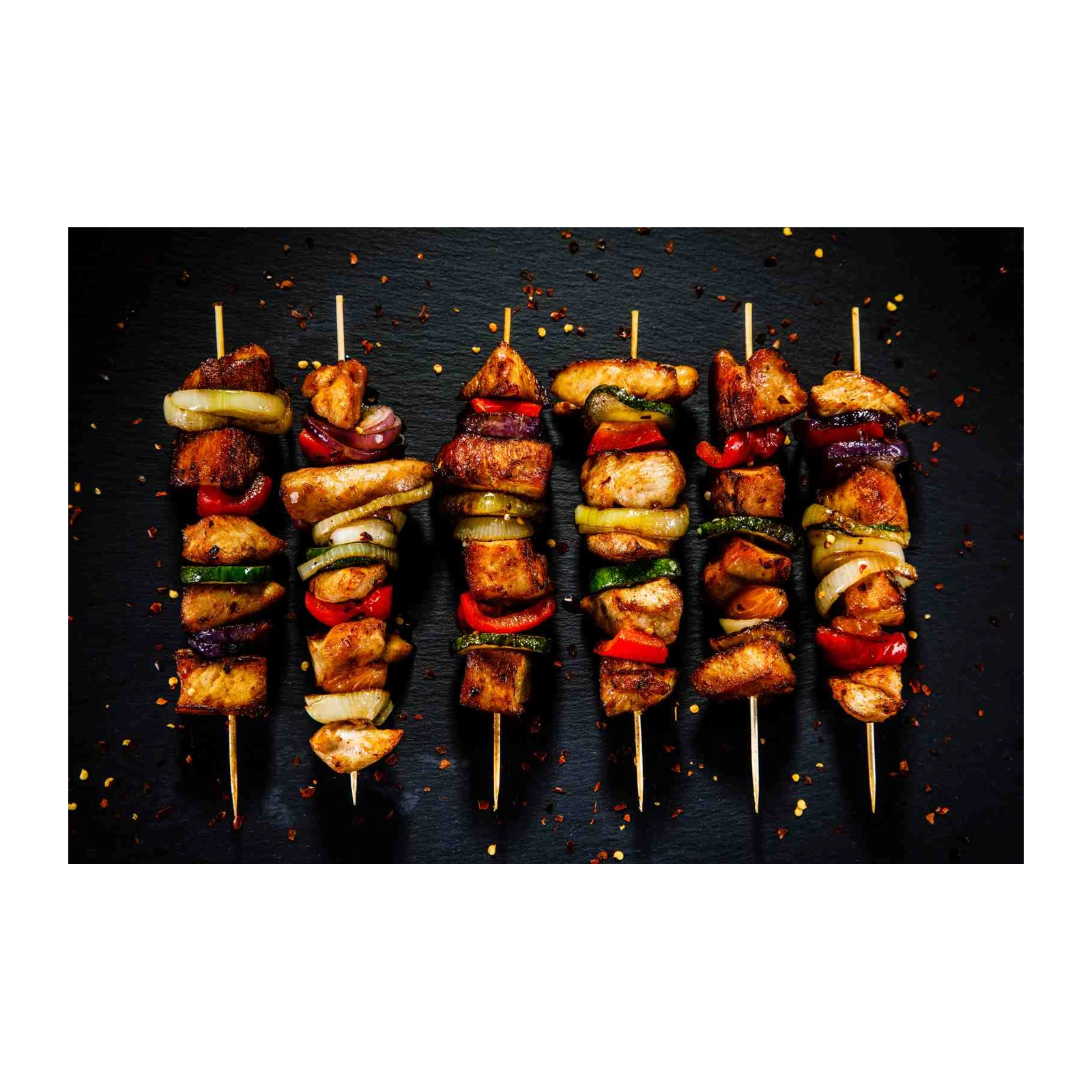 Delicious Chicken Skewers Meal Wall Art