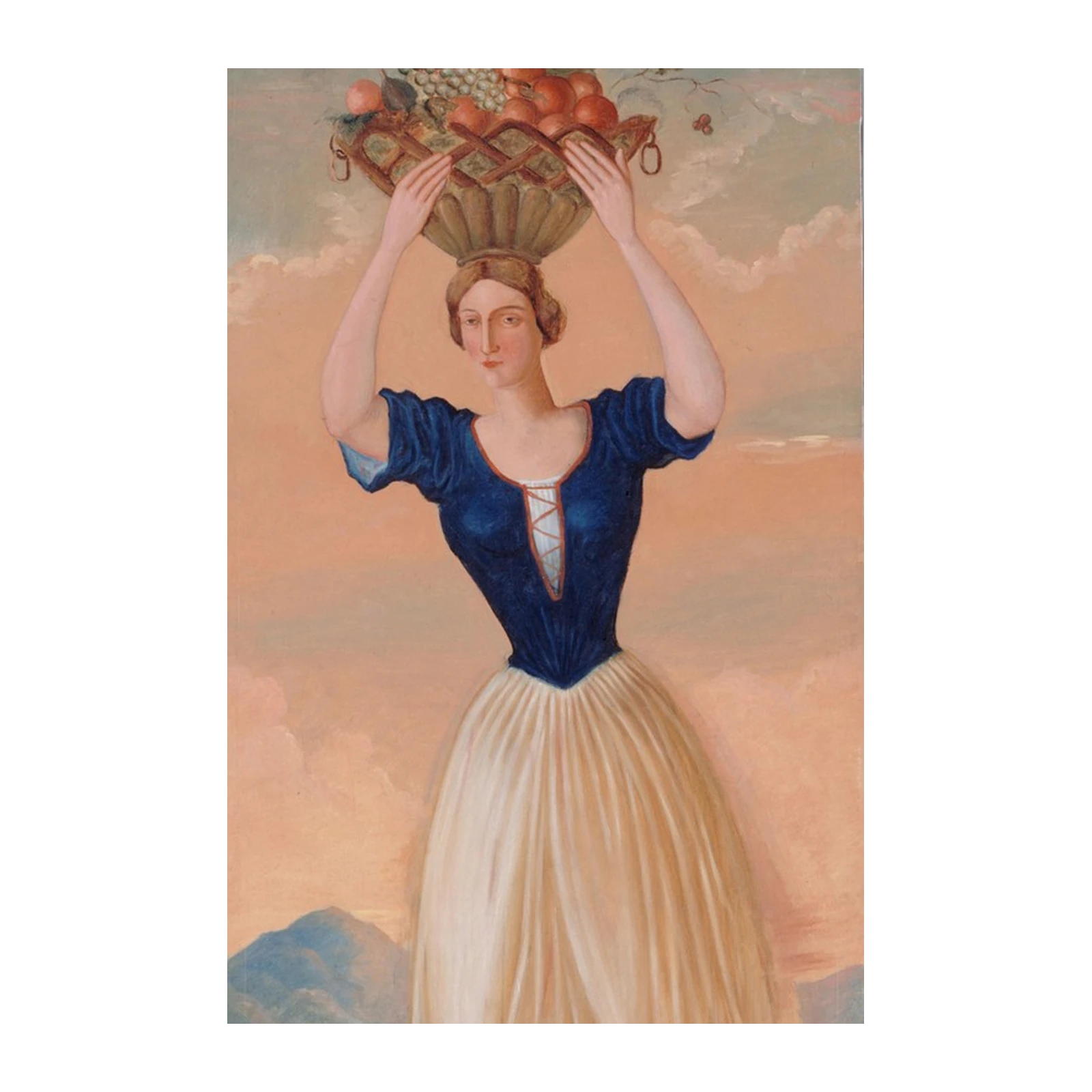 Fruit Carrier Woman Vintage Wall Art