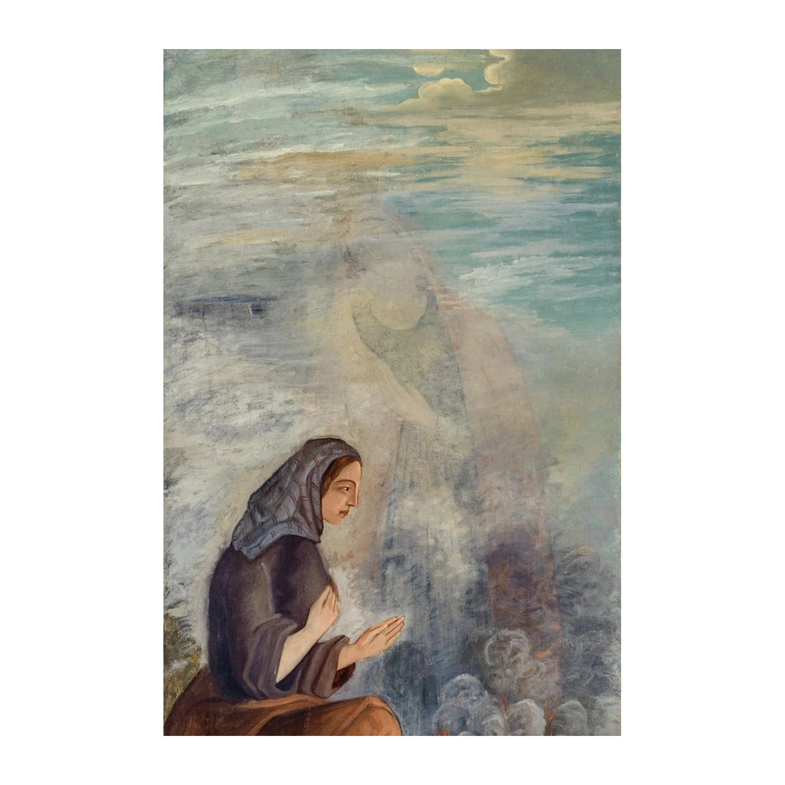 Mystical Celestial Scene Woman & Fire Wall Art