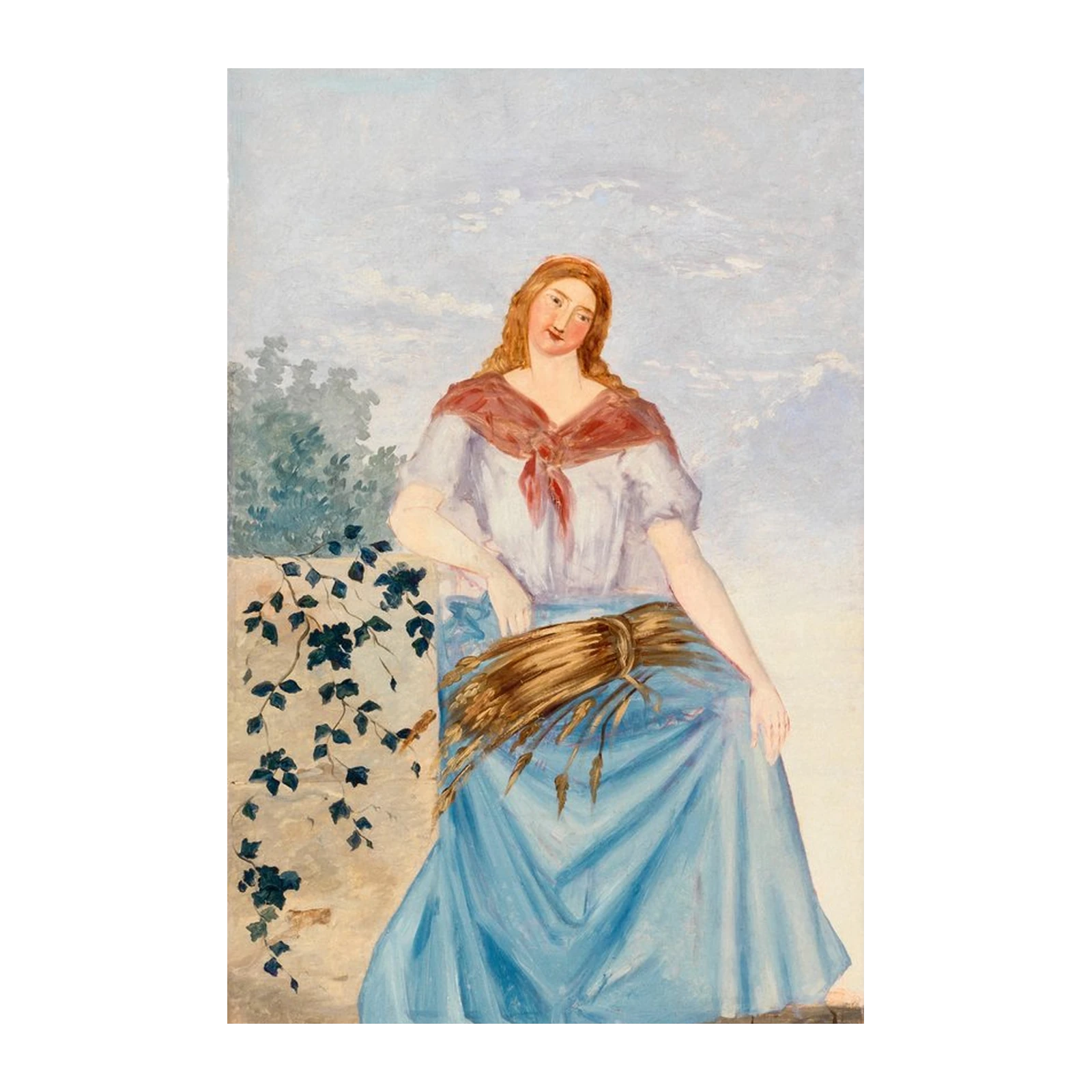 Serene Harvest Woman Wall Art