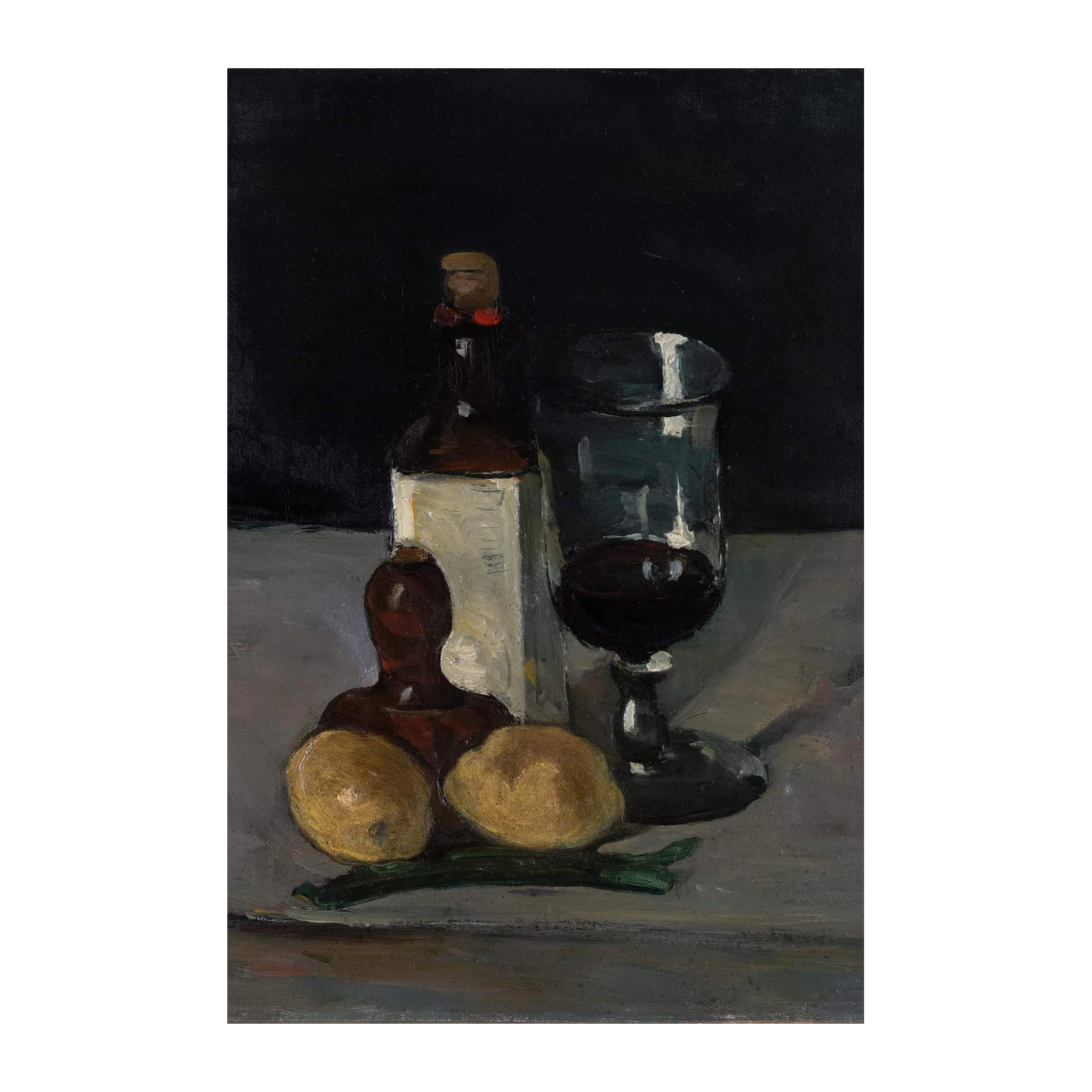 Vintage Still Life with Wine and Fruit Wall Art
