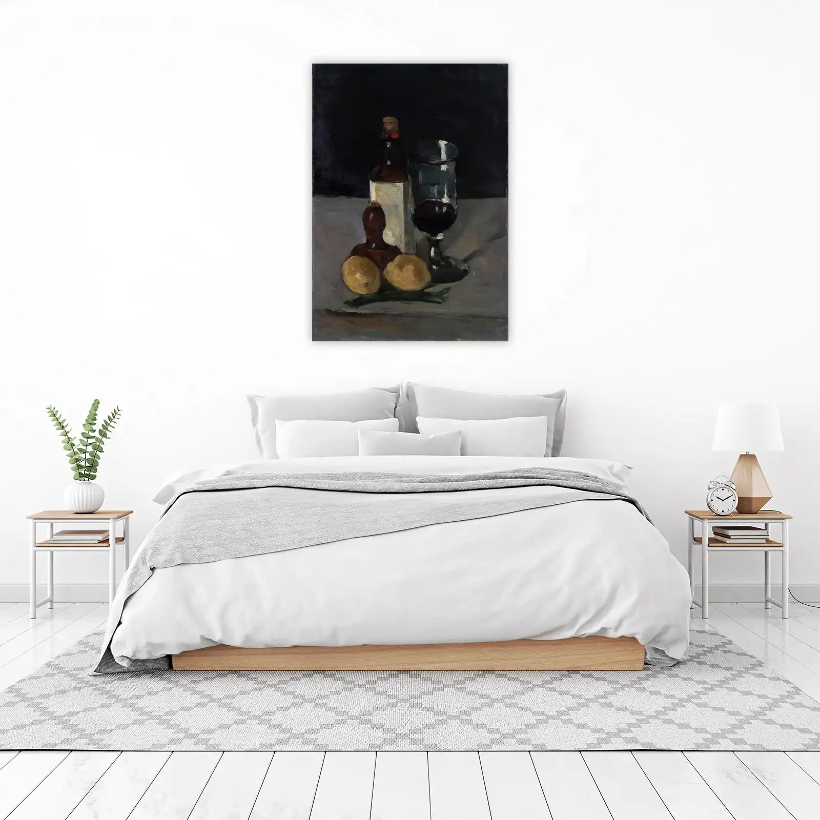 Vintage Still Life with Wine and Fruit Wall Art