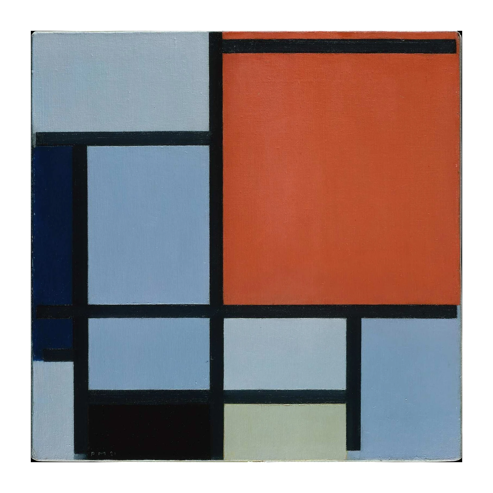 Abstract Geometric Red Blue Wall Art