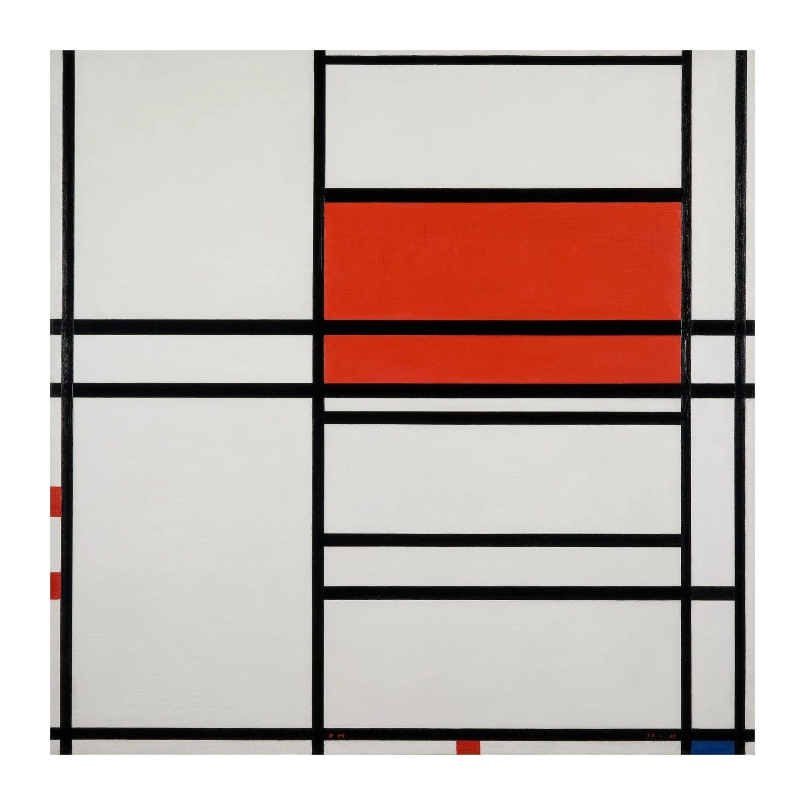Abstract Geometric Red & White Wall Art
