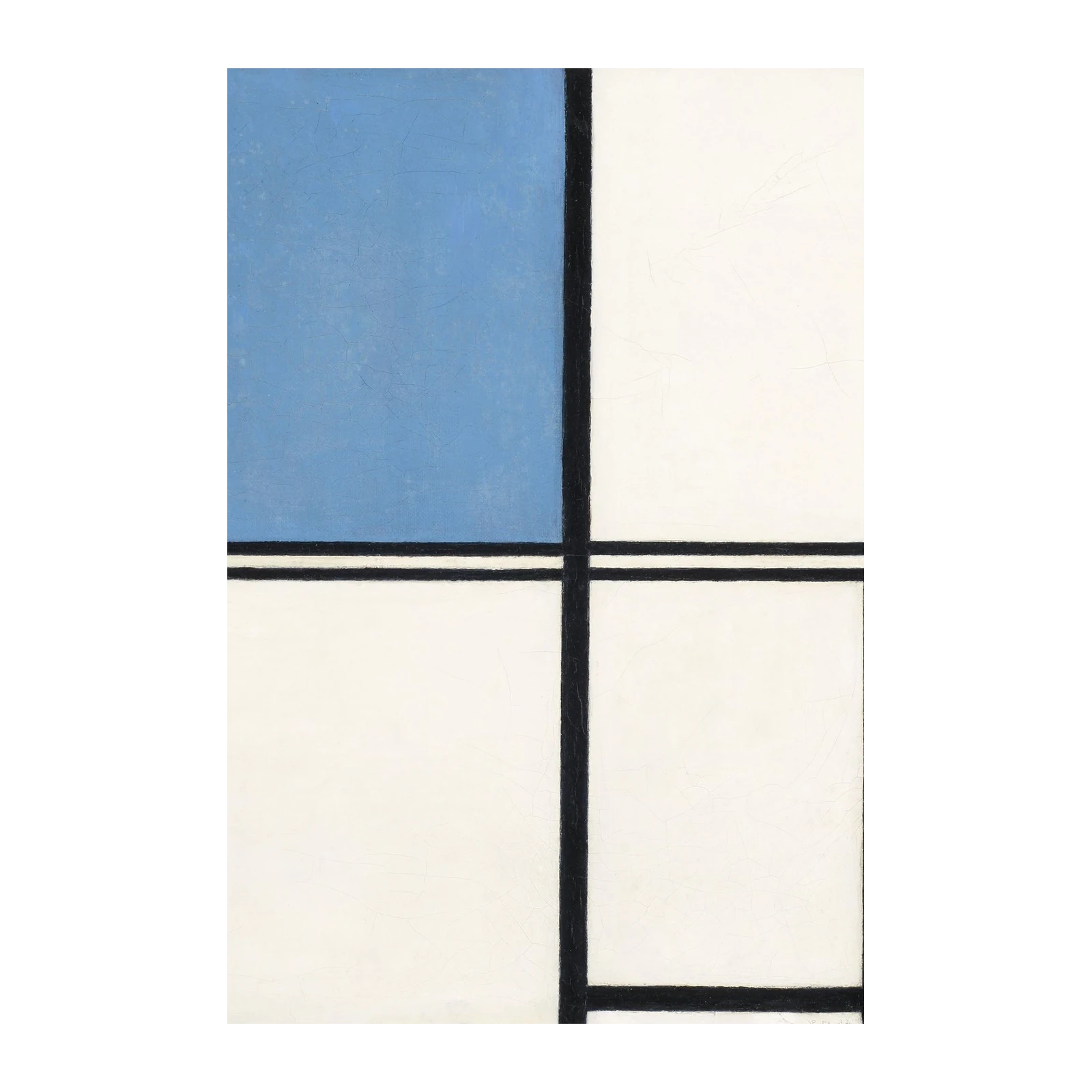 Abstract Geometric Blue Red White Black Wall Art