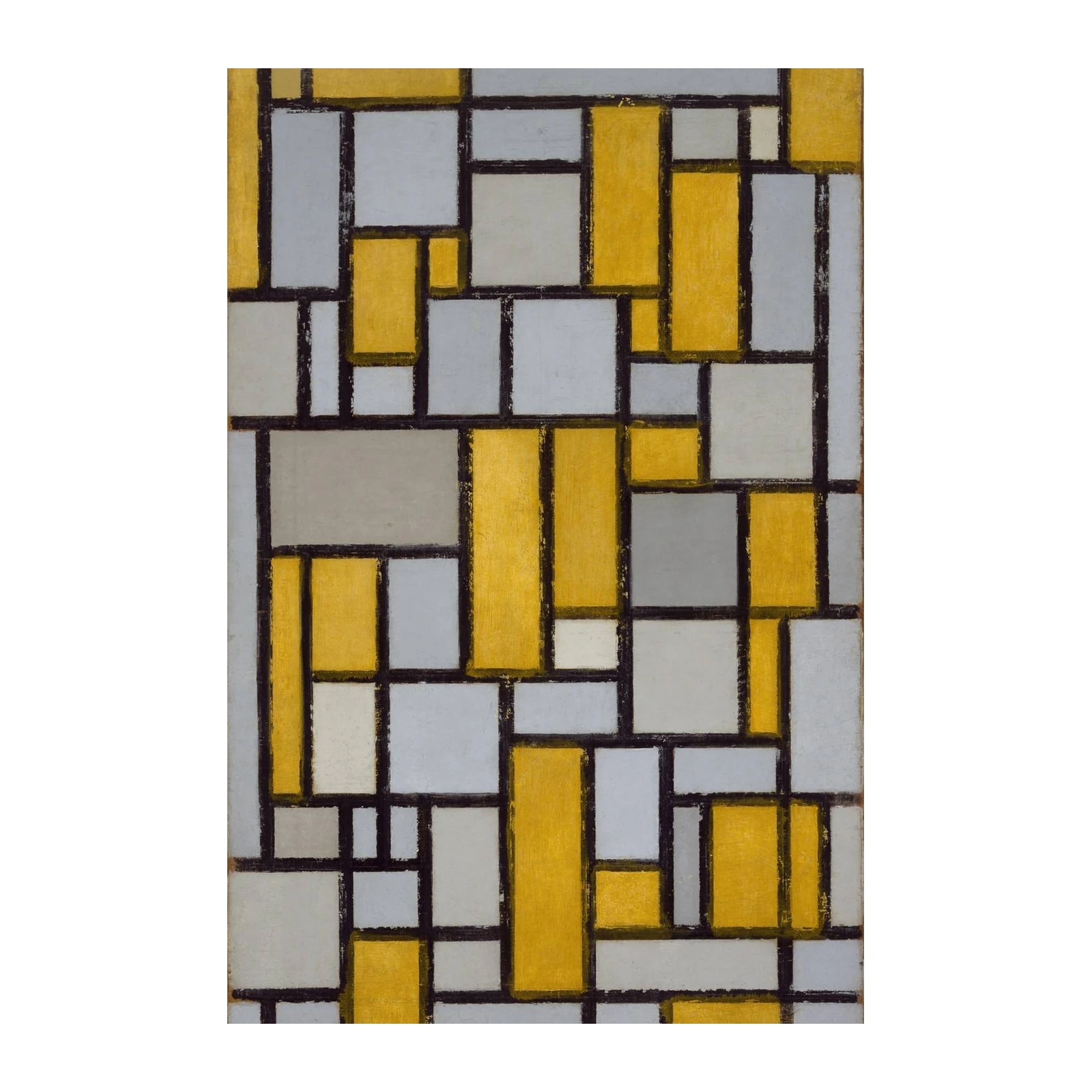 Abstract Geometric Yellow & Grey Wall Art