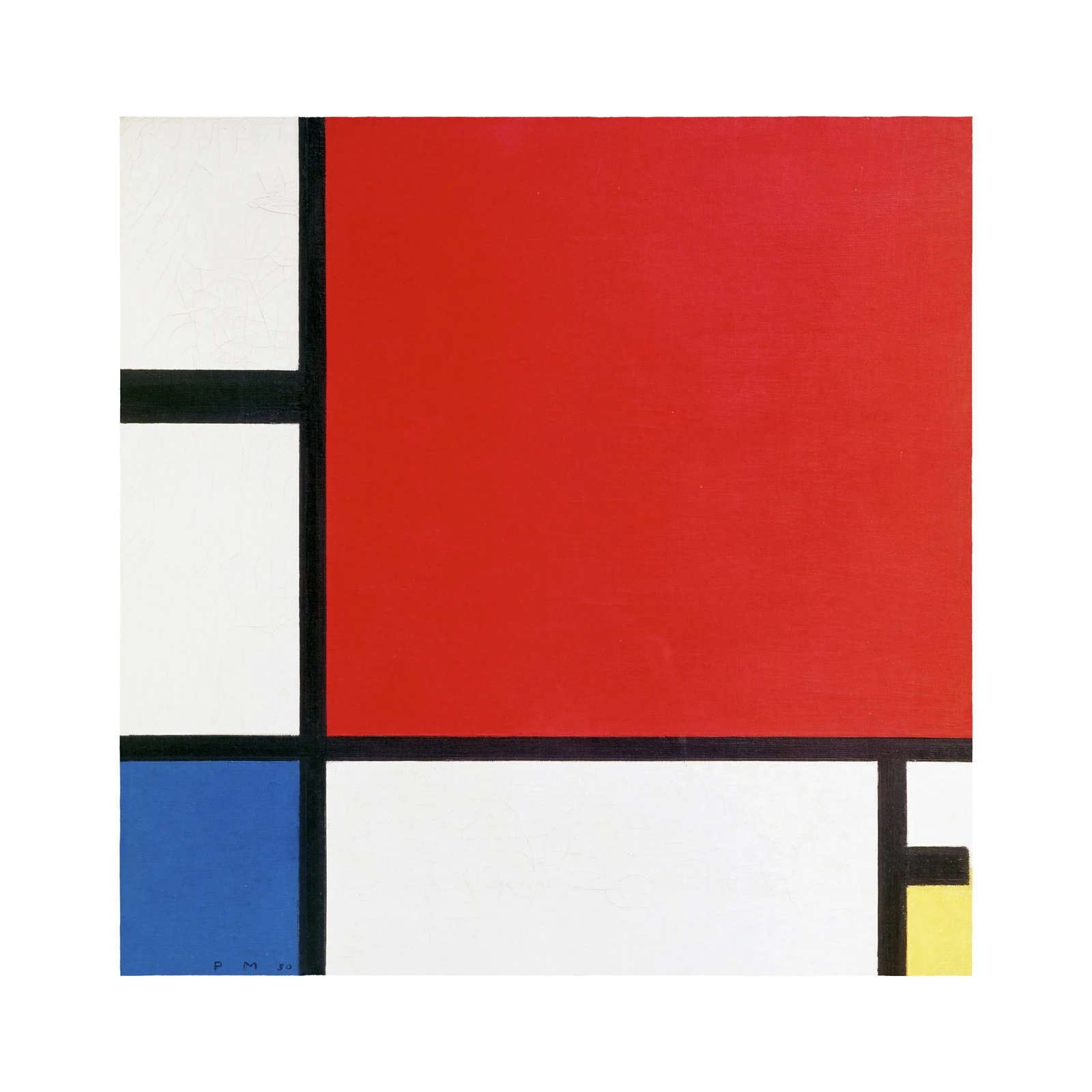 Abstract Red Blue Yellow Grid Wall Art