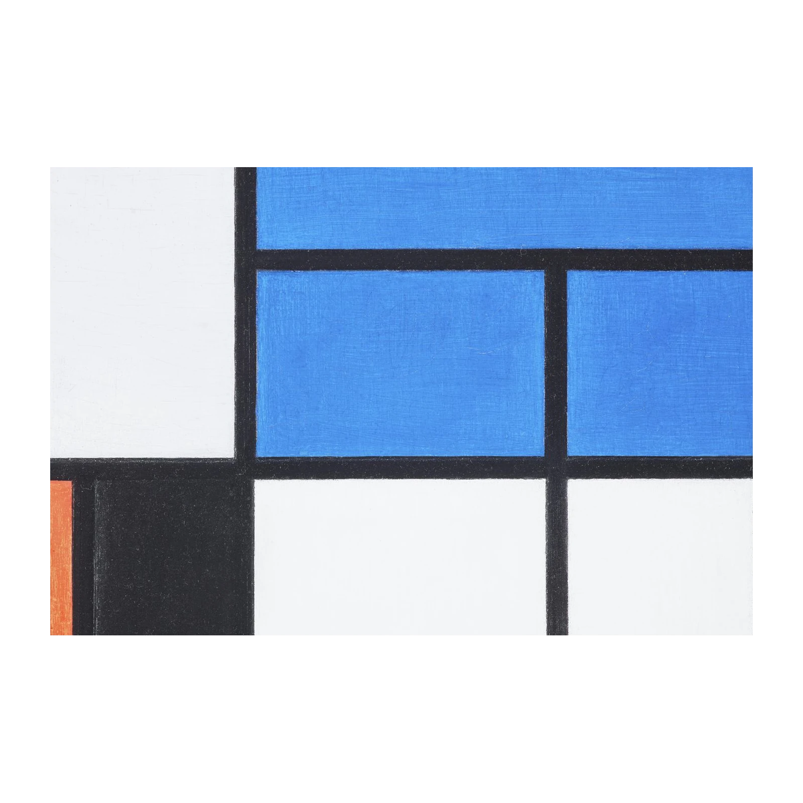Abstract Geometric Blue Orange White Wall Art