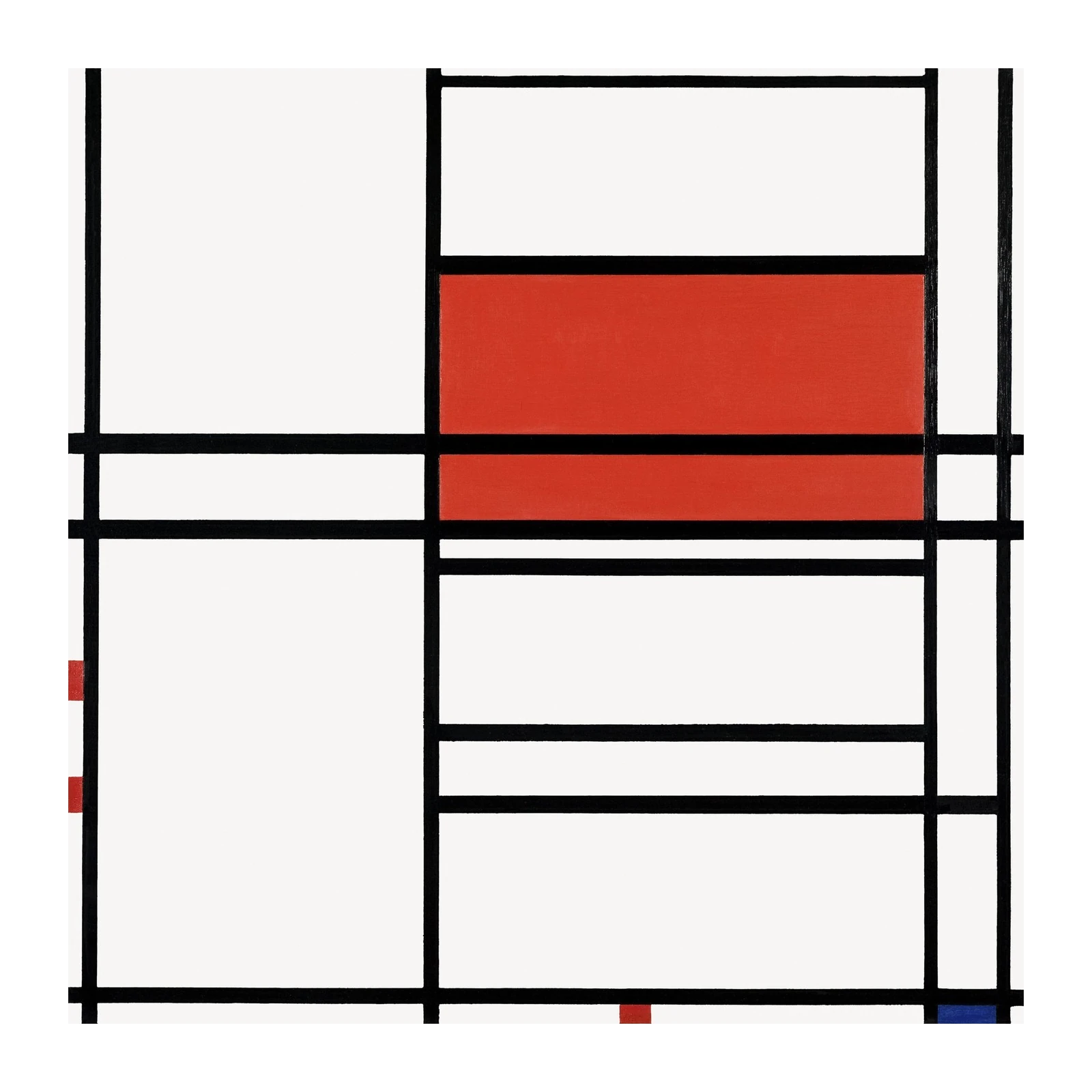 Bold Red Abstract Geometric Wall Art