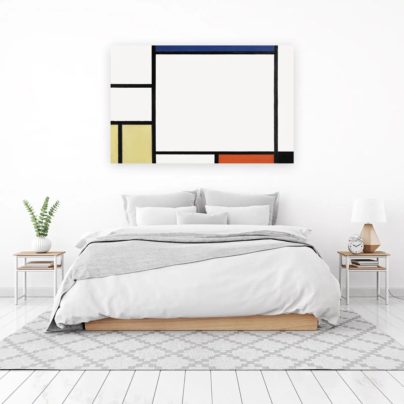 Abstract Geometric Blue Yellow Red Wall Art