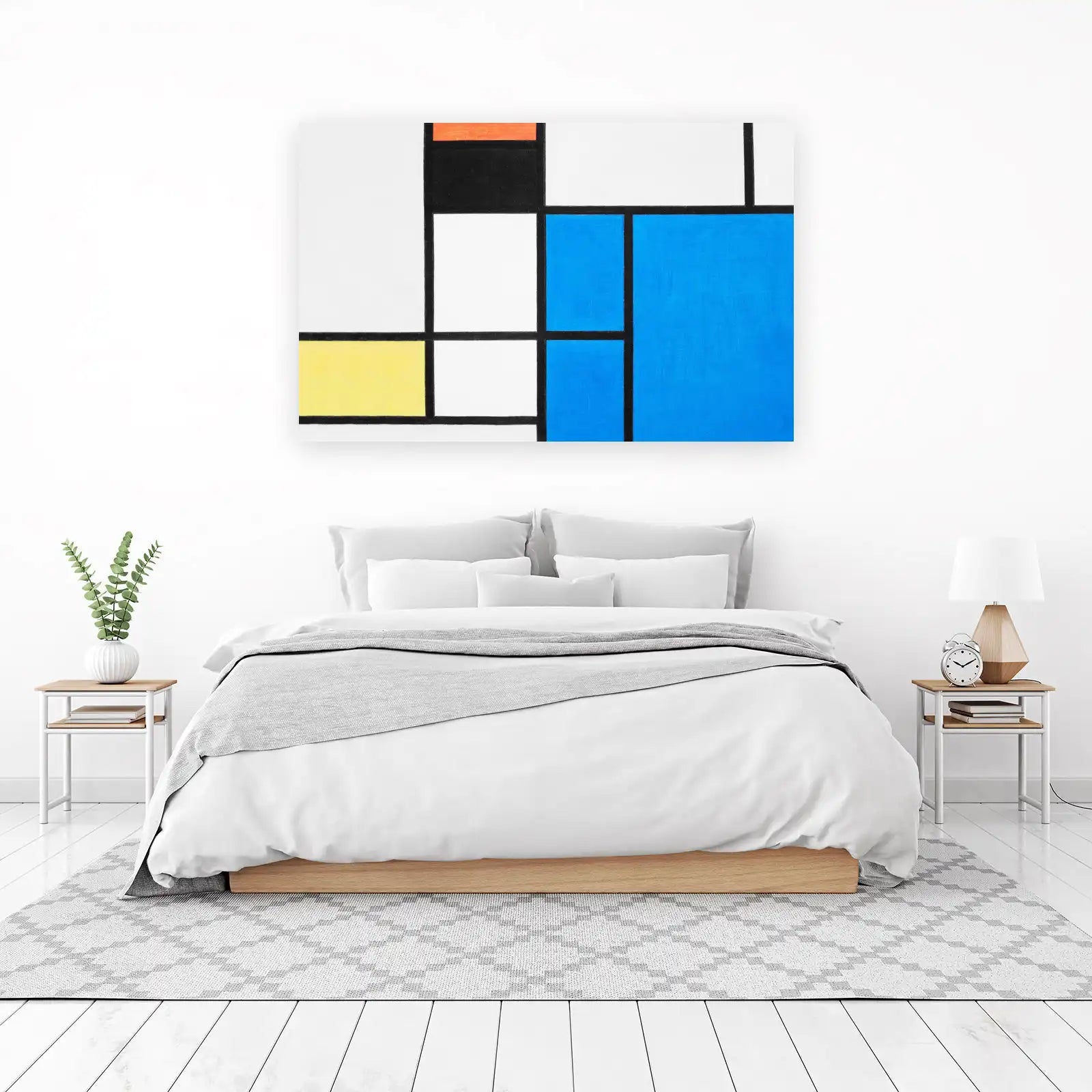 Geometric Abstract Blue & Yellow Wall Art
