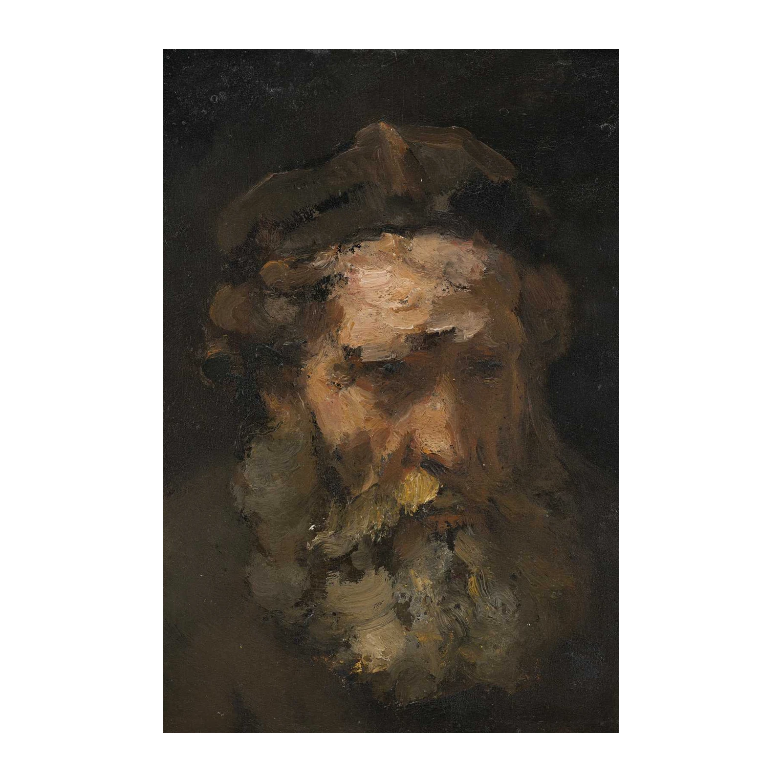 Old Man Portrait Expressive Oil Wall Art