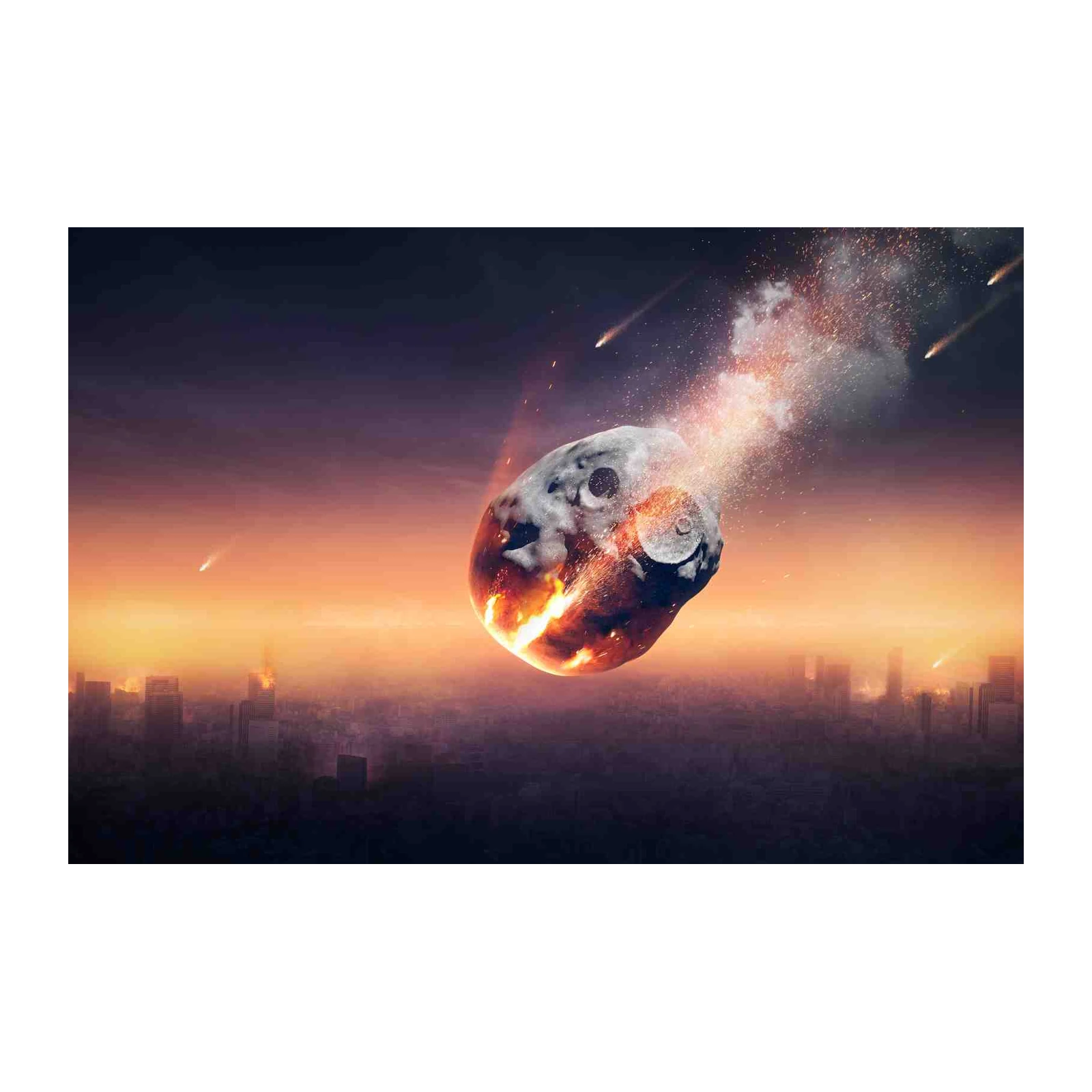 Meteor Strike Cityscape Wall Art
