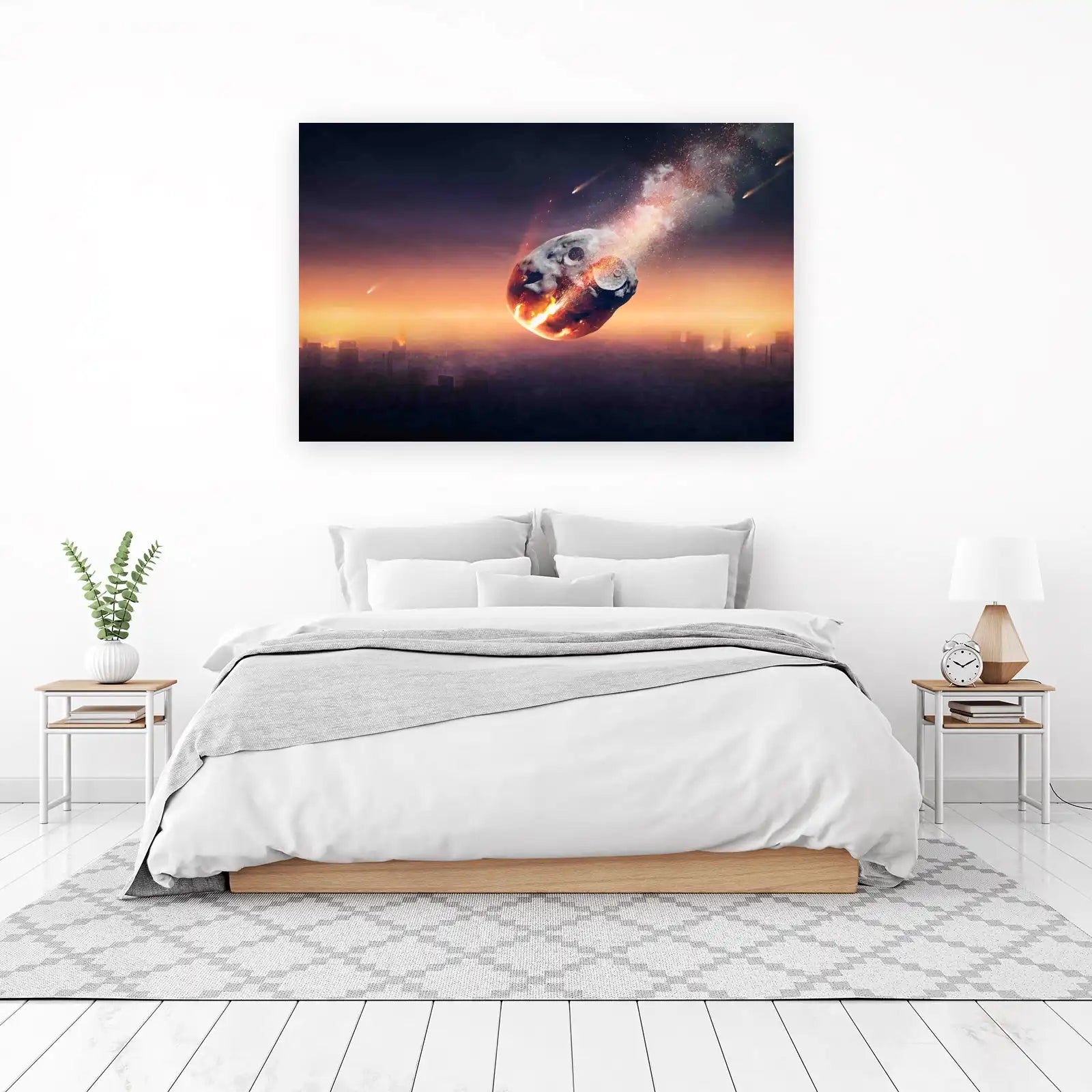 Meteor Strike Cityscape Wall Art