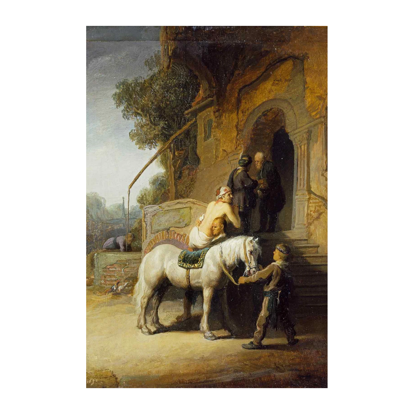 Elegant Horse & Figures Baroque Wall Art