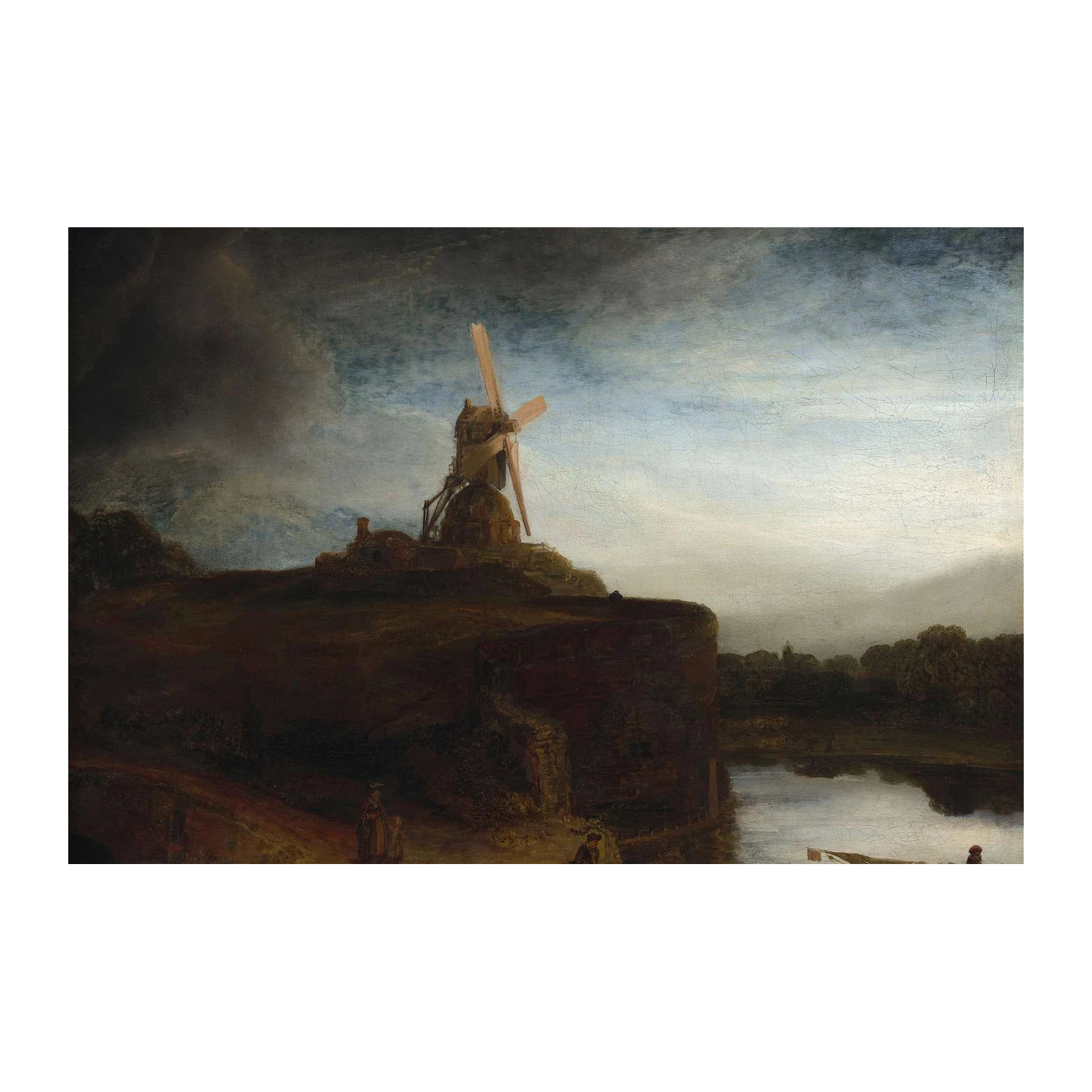 Dramatic Windmill Landscape Wall Art