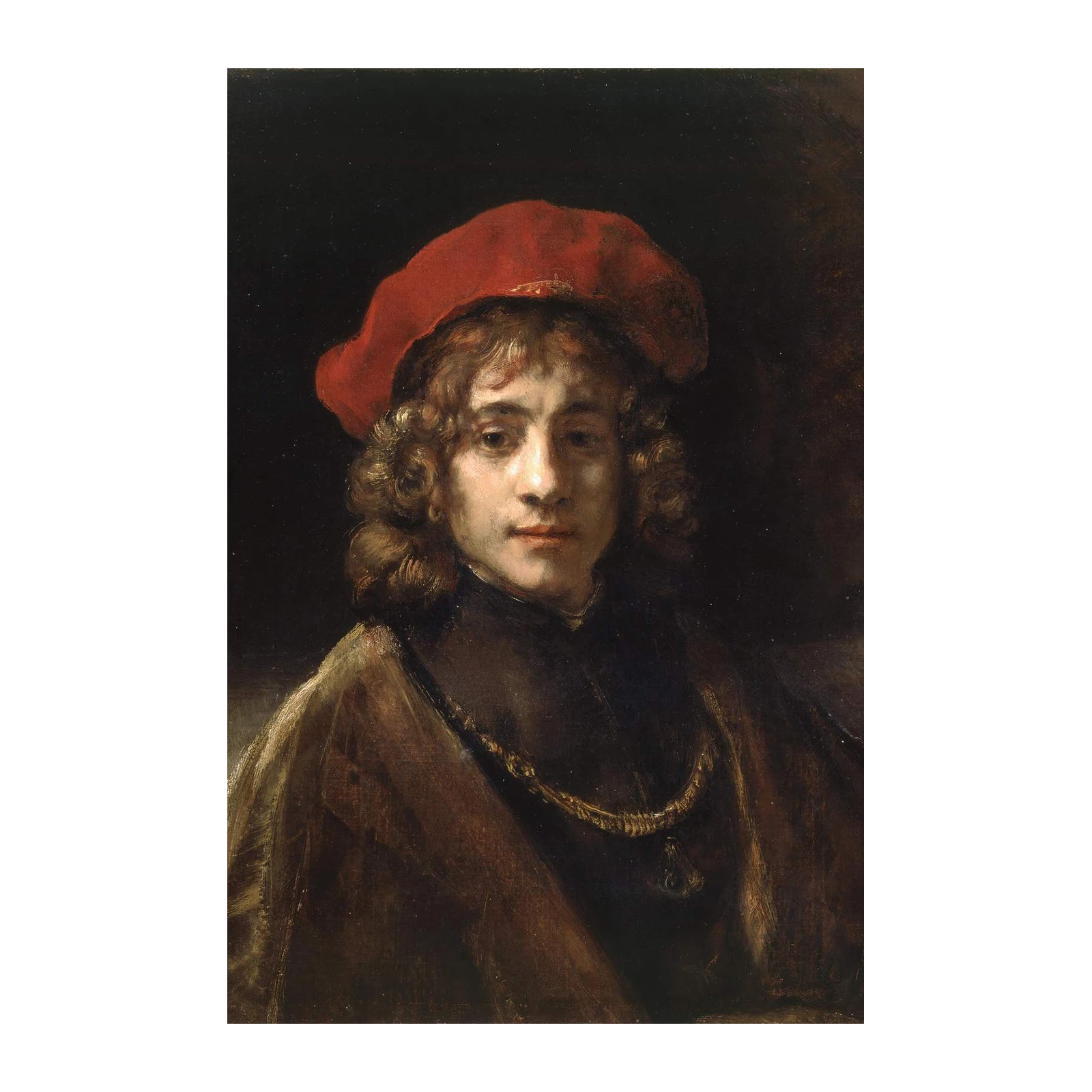 Rembrandt Young Man Red Beret Wall Art
