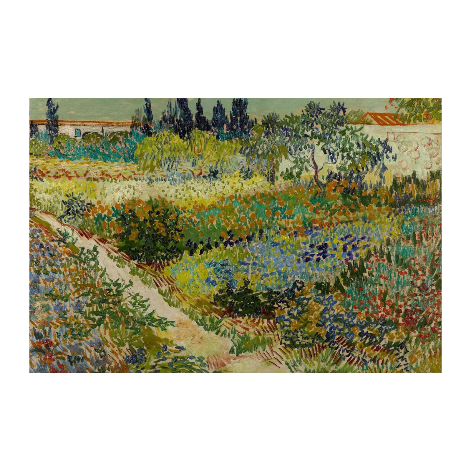 Vibrant Garden Path Van Gogh Style Wall Art